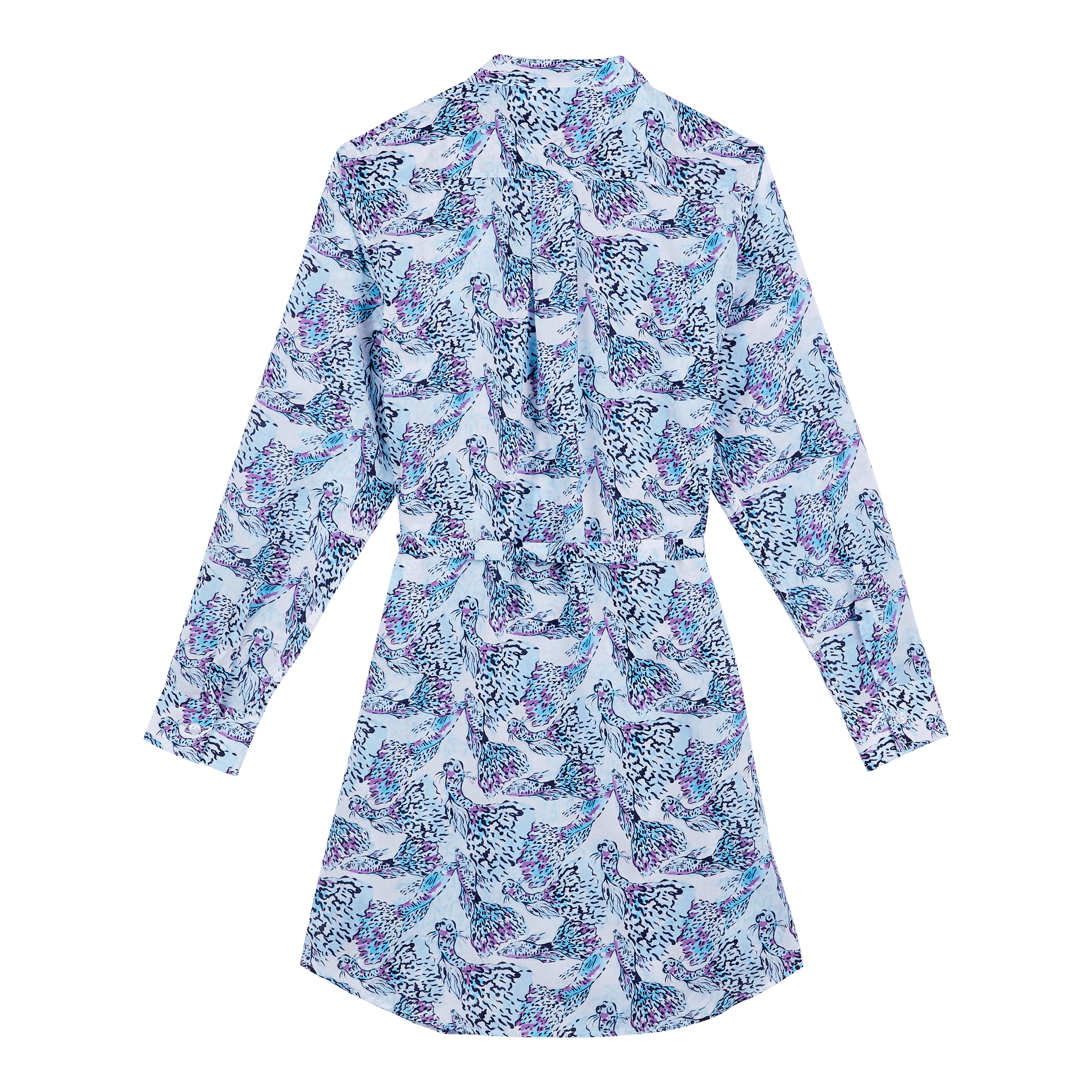 Women Cotton Voile Shirt Dress Isadora Fish - 2