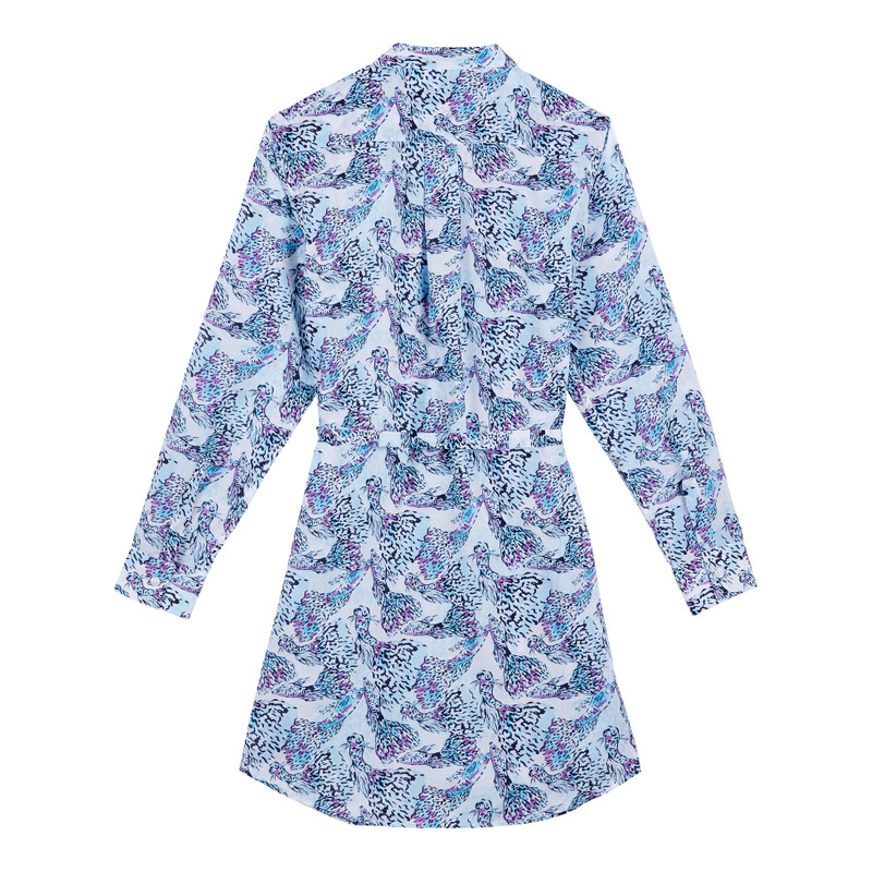 Women Cotton Voile Shirt Dress Isadora Fish 2
