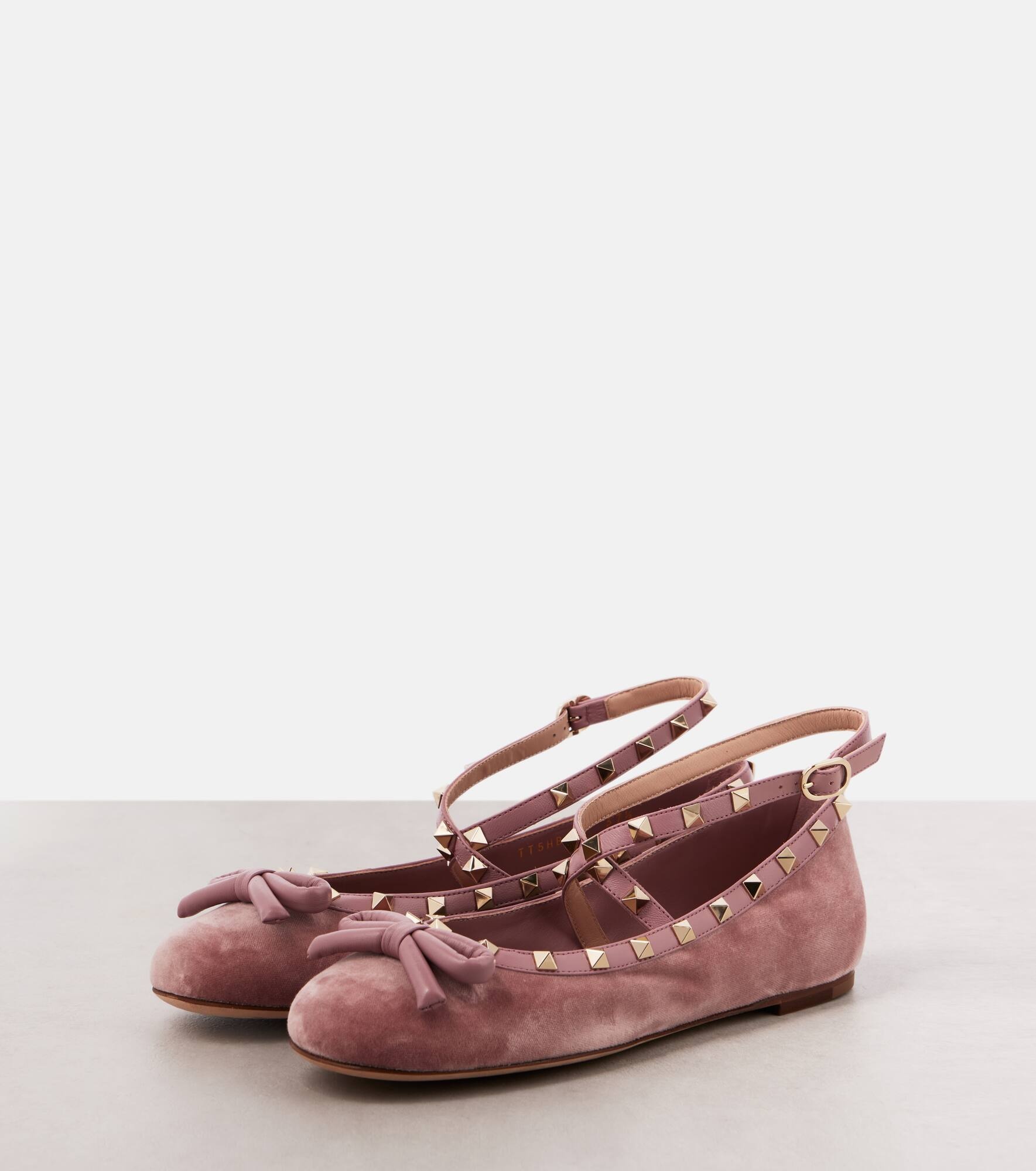 Rockstud velvet ballet flats - 5