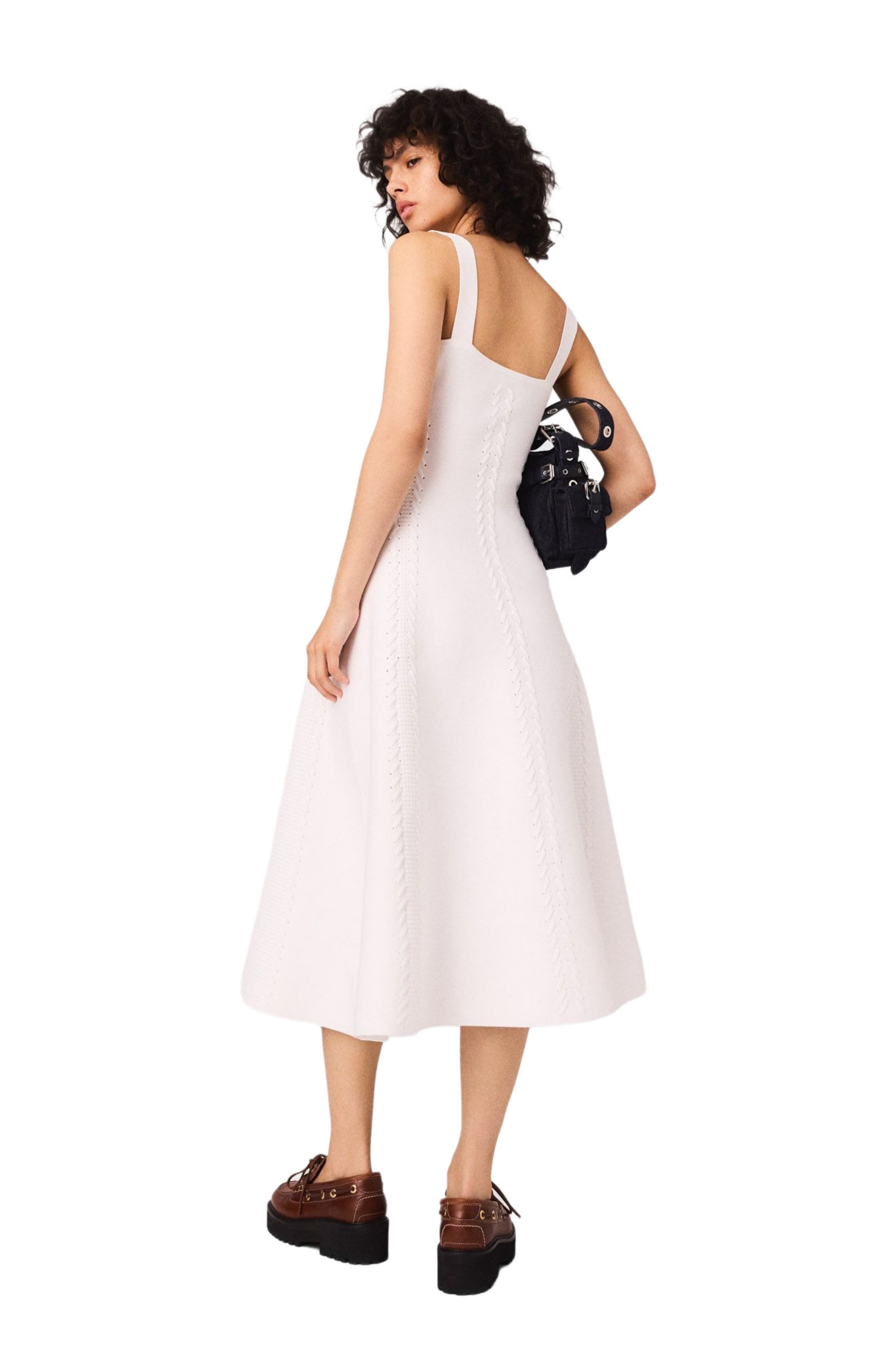 maje Knit babydoll dress in White at Nordstrom - 3