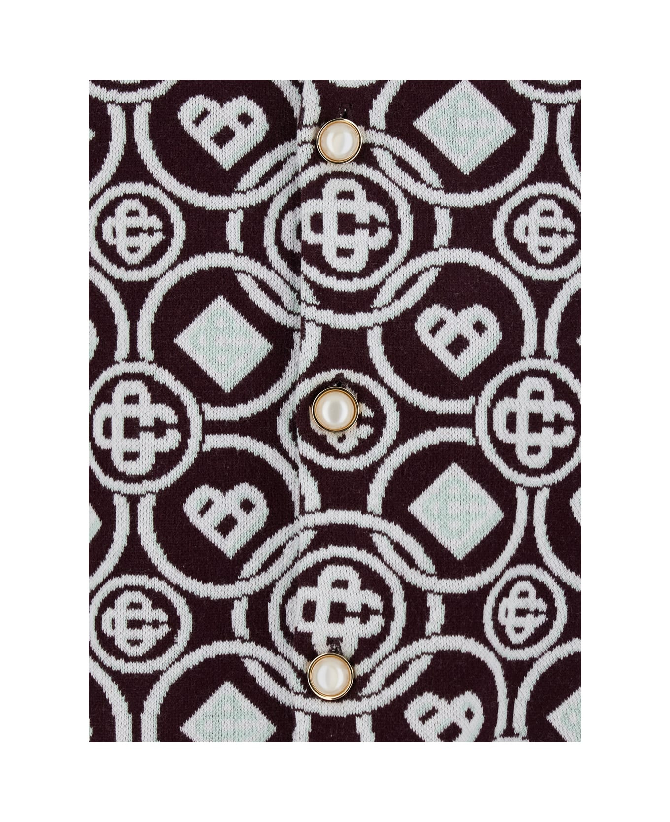 Bordeaux Shirt With Classic Collar And All-over Monogram In Cotton Man - 3