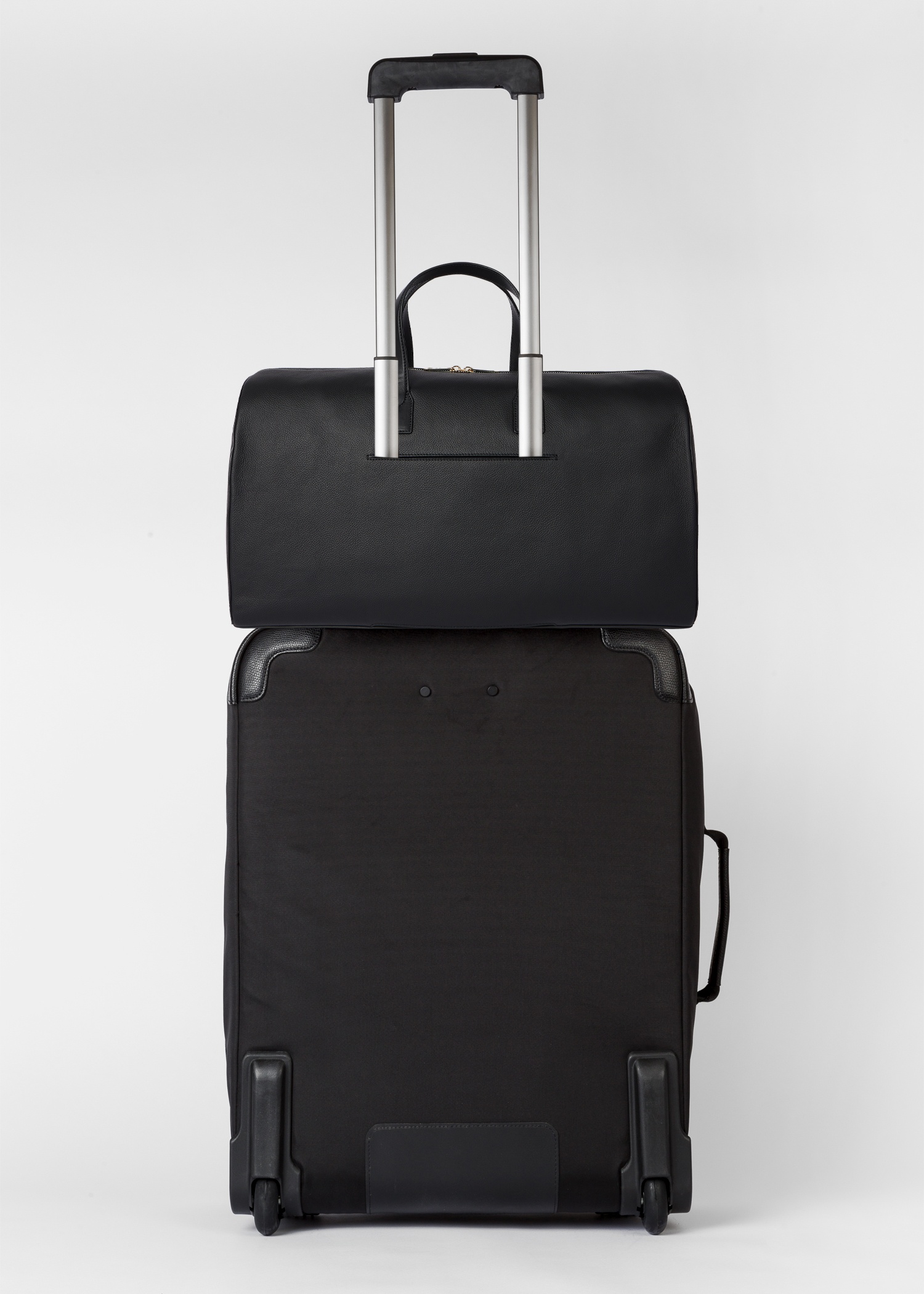 Black Leather 'Signature Stripe' Trim Holdall - 6