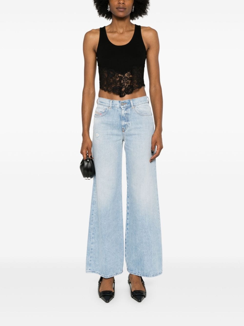 lace-detailed tank top - 2