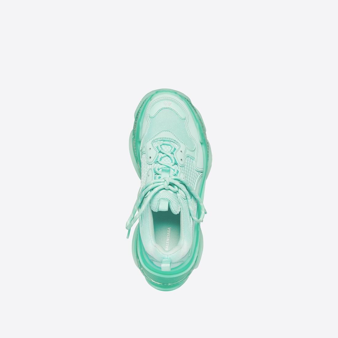 Women's Triple S Clear Sole Sneaker in Green - 4