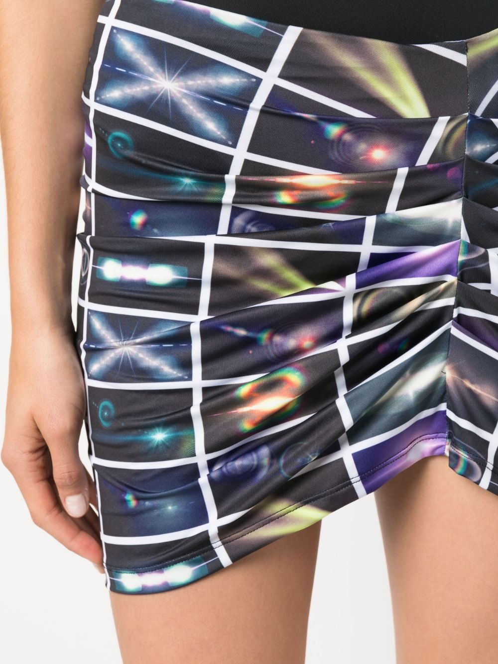 graphic-print ruched miniskirt - 5