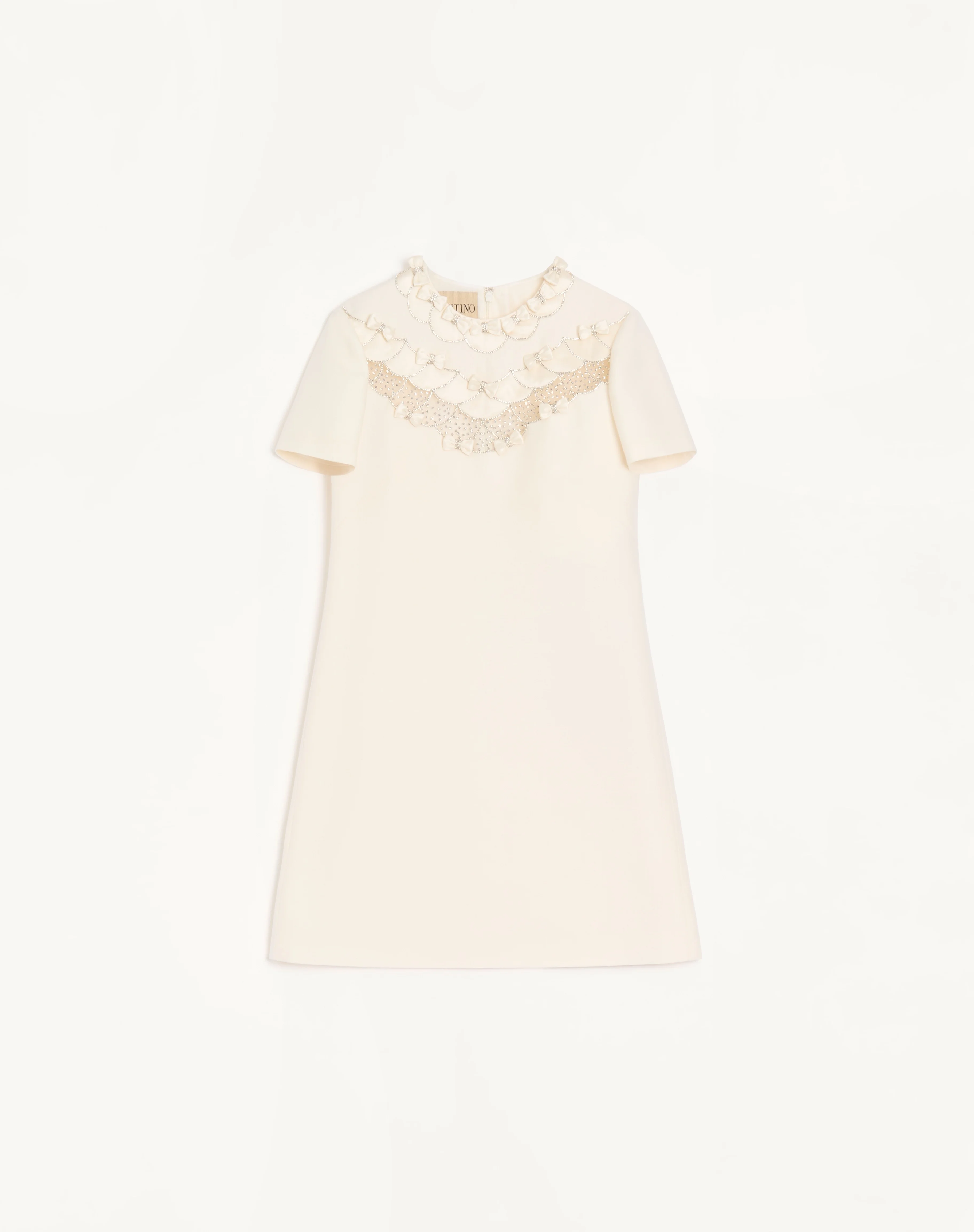 embroidered crepe couture short dress Valentino EMBROIDERED CREPE COUTURE SHORT DRESS - 8B3VAHG61CF_A03