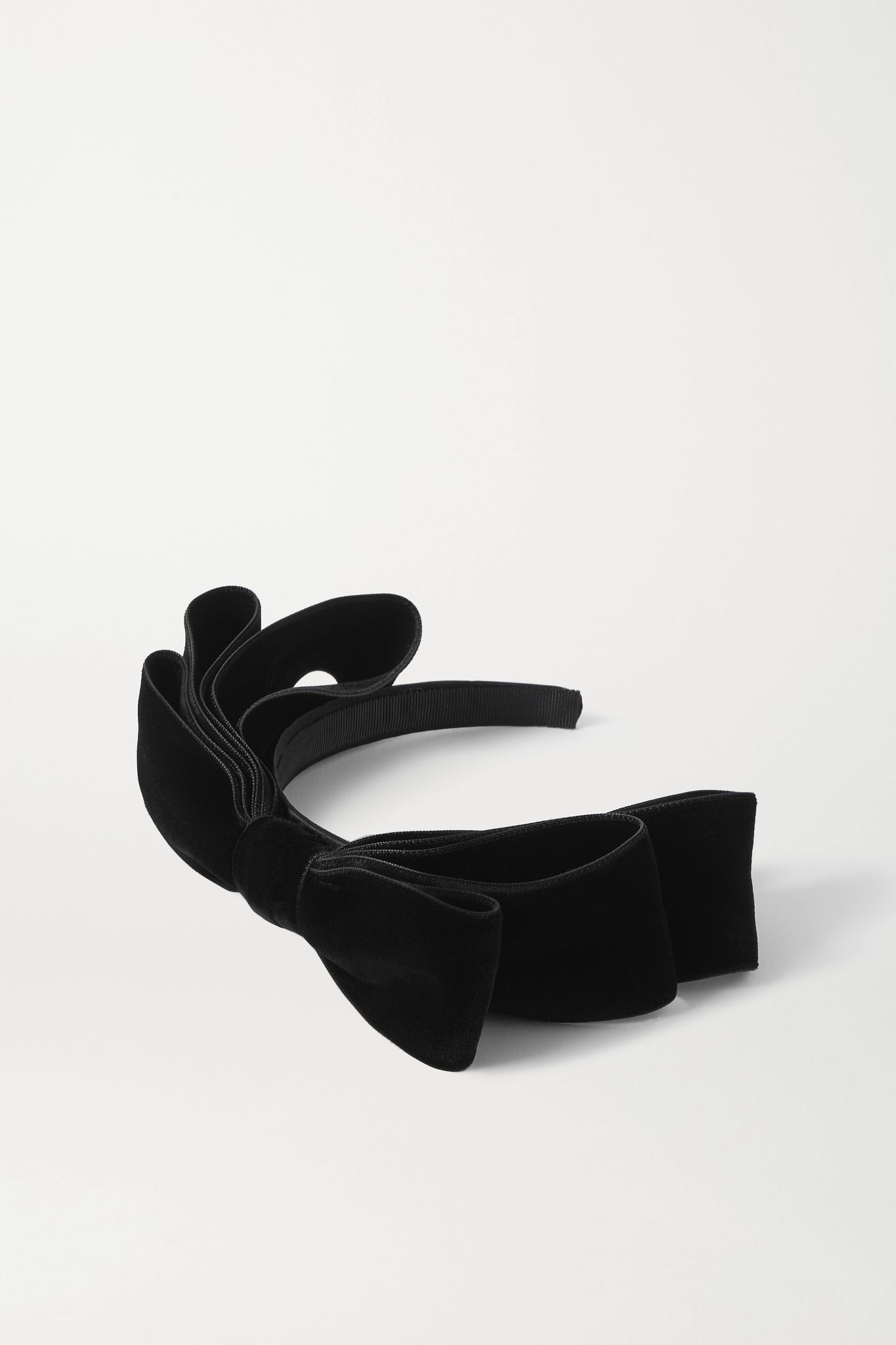 Katya bow-embellished velvet headband - 1