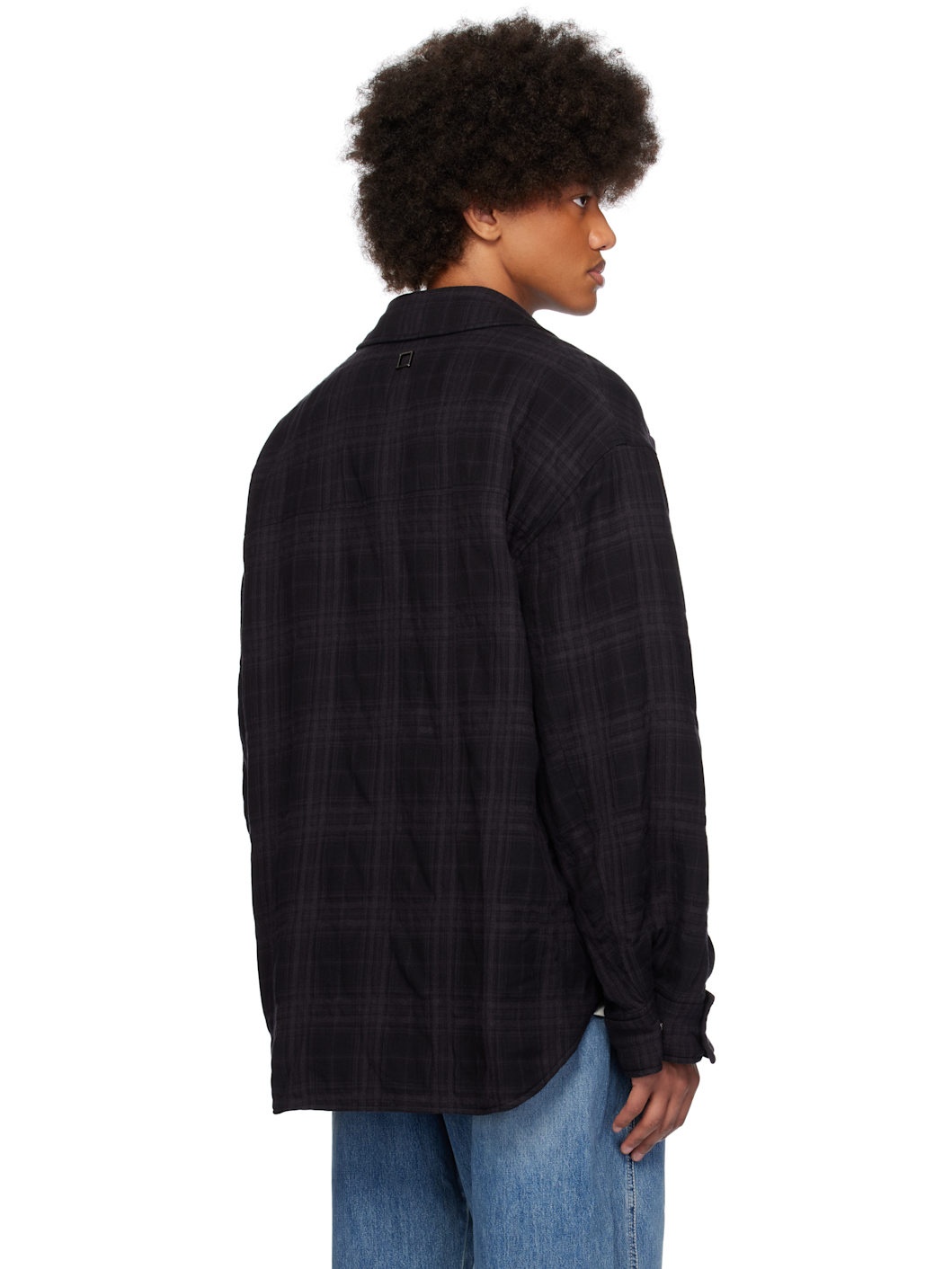 Black Padded Check Shirt - 3