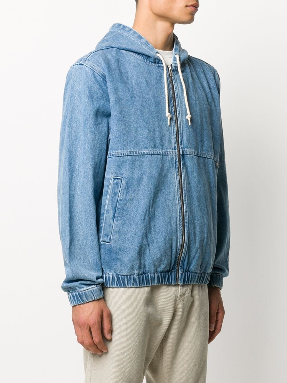 hooded denim bomber jacket - 3