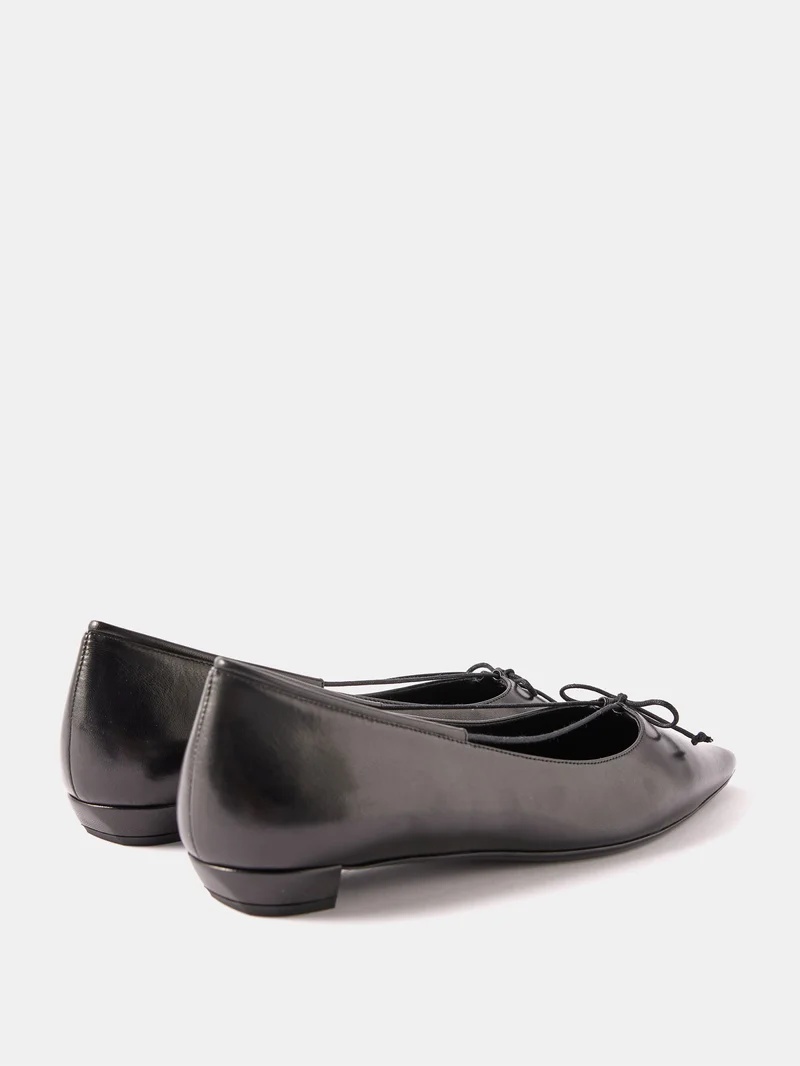 The Row Claudette bow leather ballet flats | matchesfashion