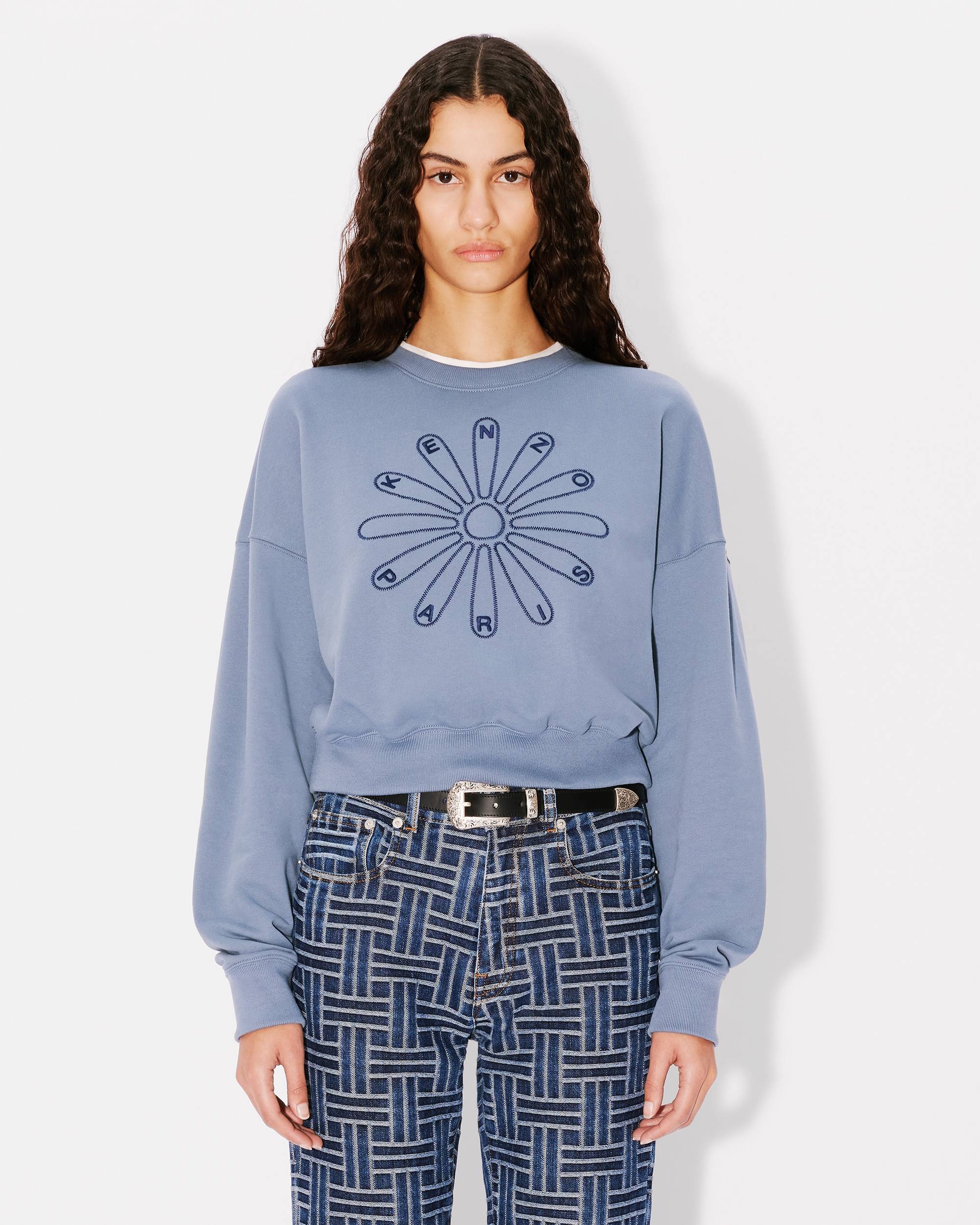 'KENZO Marguerite' cropped embroidered sweatshirt - 3