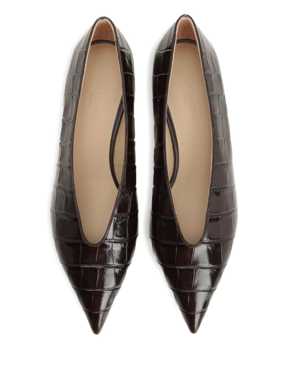 crocodile-pattern pointed-toe pumps - 4