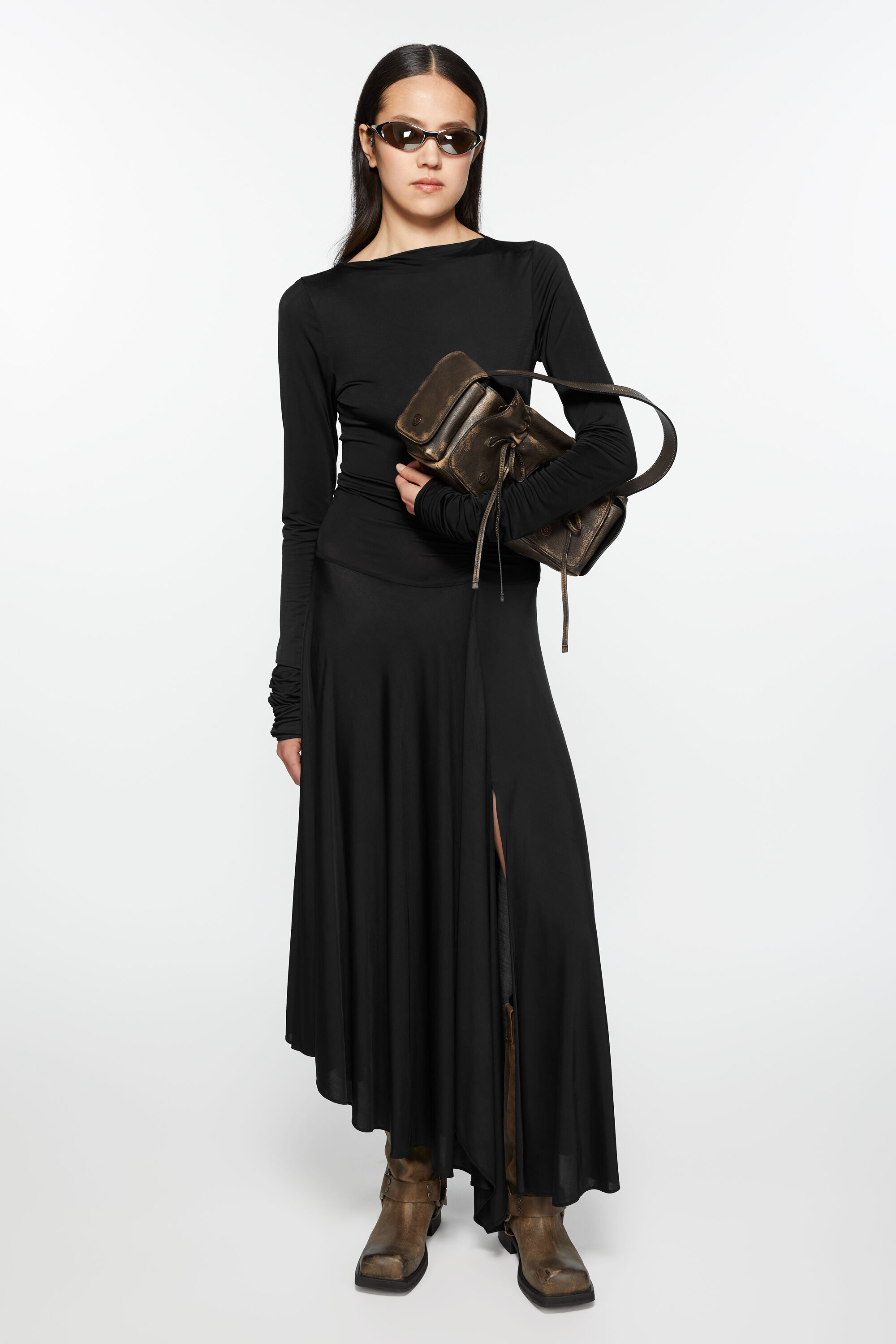 Long sleeve dress - Black - 4