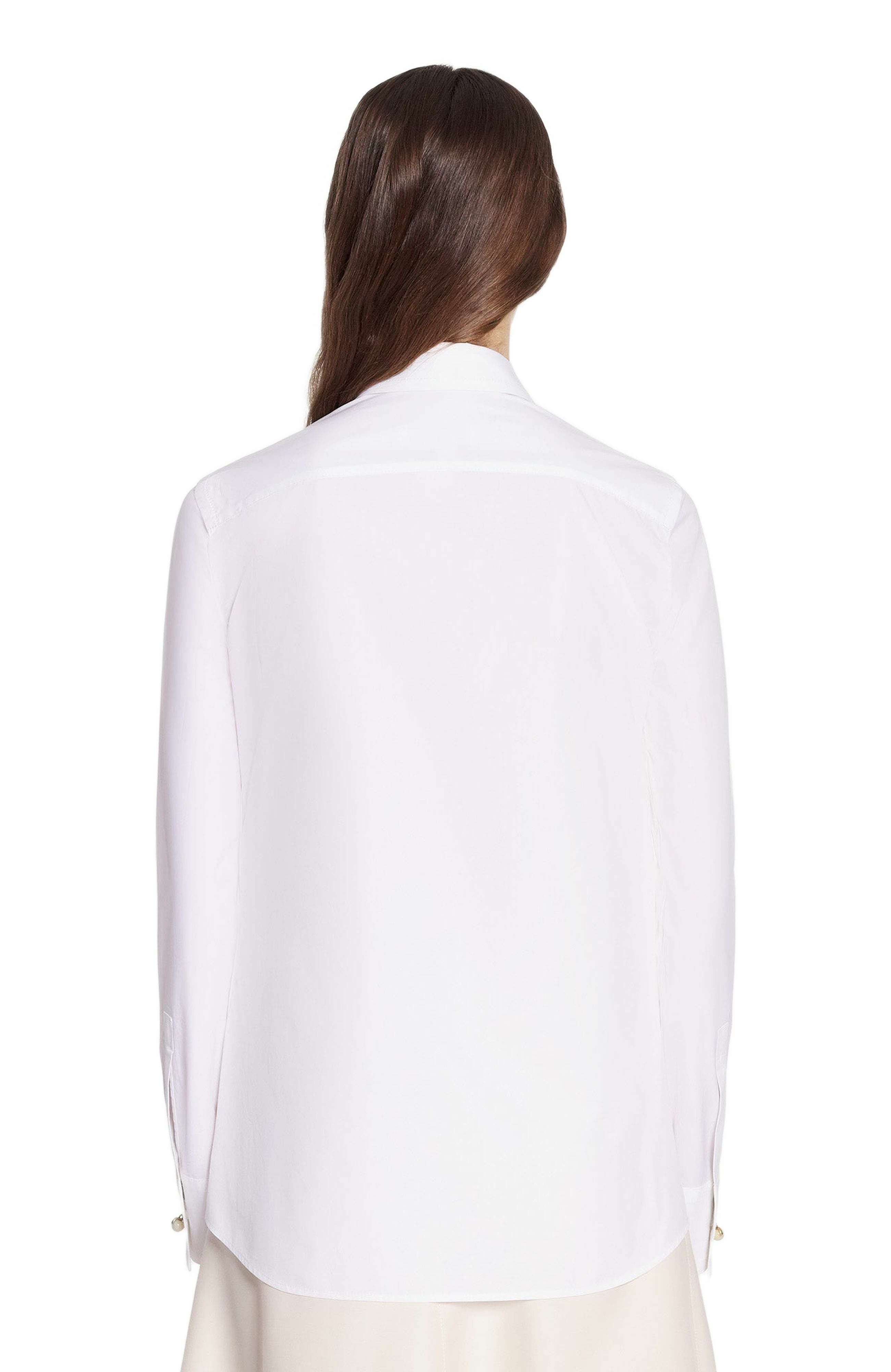 Lanvin Long Sleeve Shirt In Poplin in Optical White at Nordstrom - 3