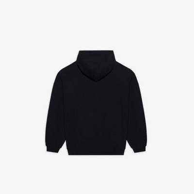 BALENCIAGA Men's Lion's Laurel Large Fit Hoodie in Black outlook