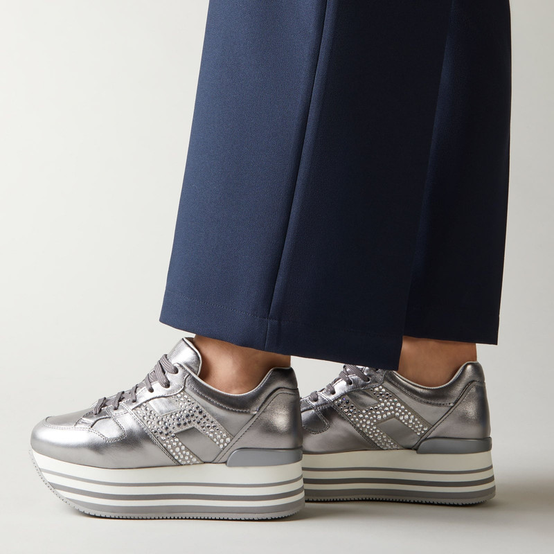 Maxi H222 Sneakers Hogan Atelier Silver White 7