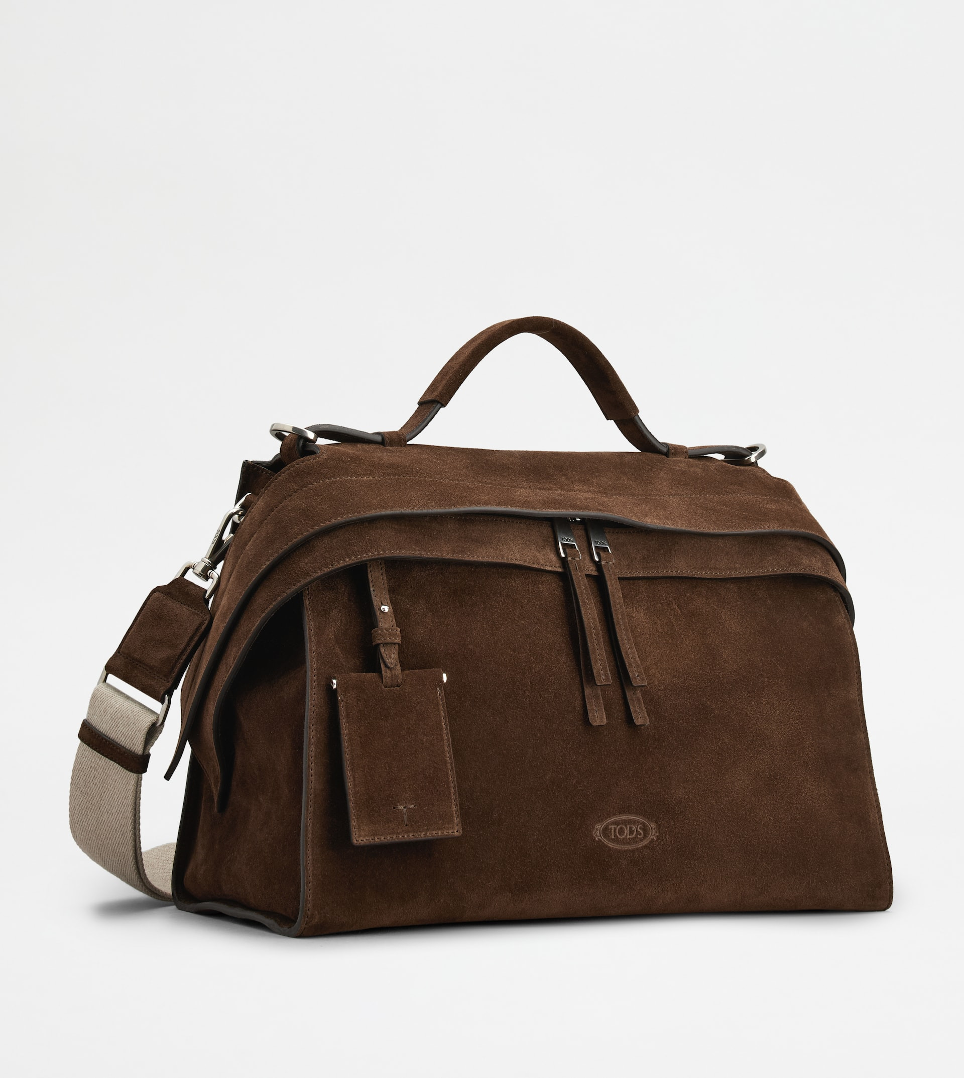 TOD'S WAVE BAG IN SUEDE LARGE - BROWN - 3