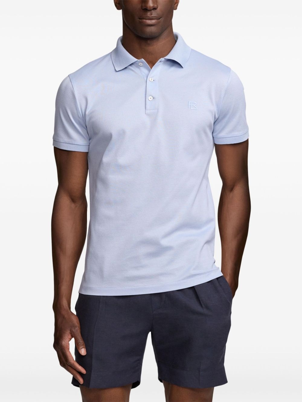 embroidered-logo polo shirt - 3