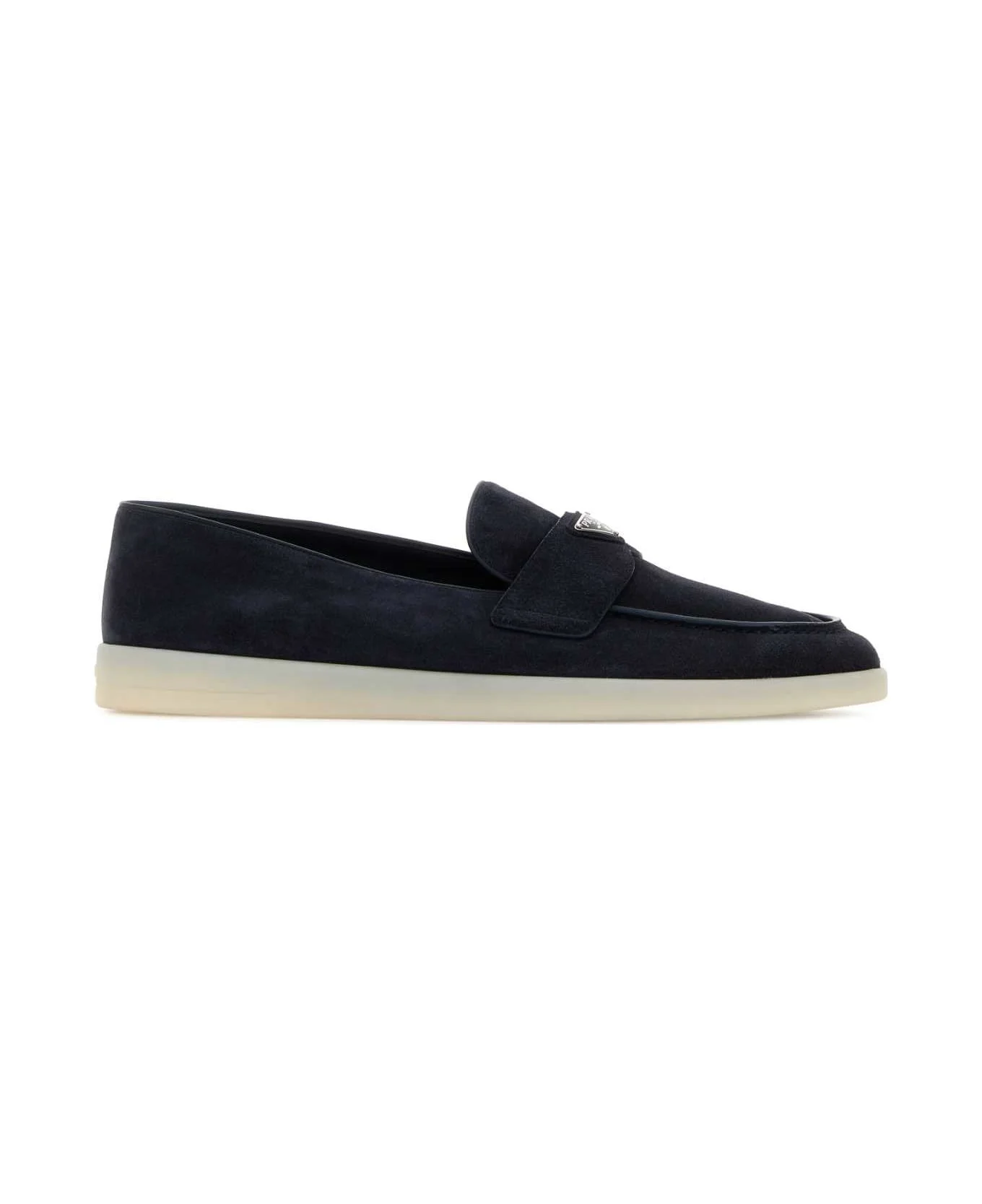 Navy Blue Suede Loafers - 1