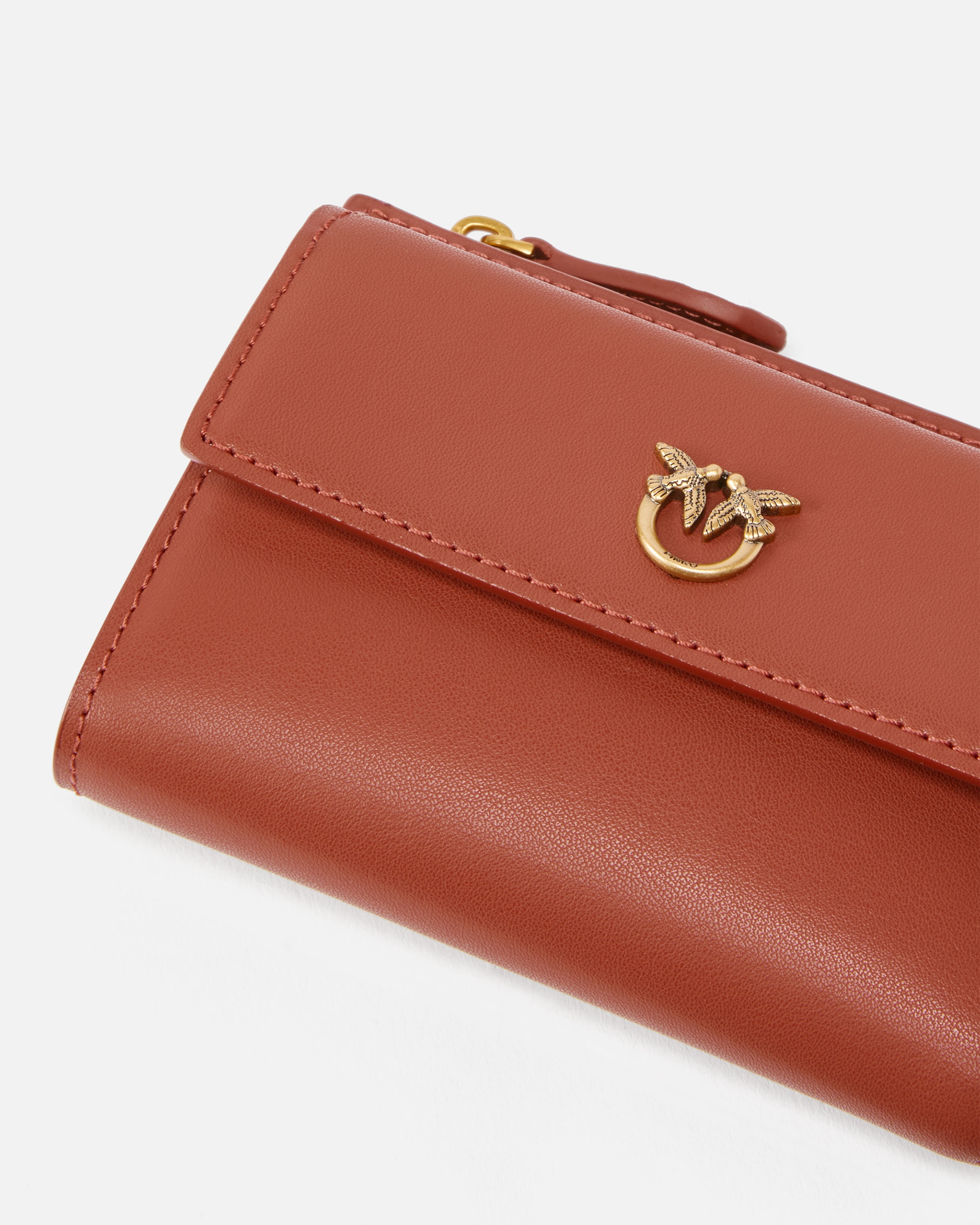 COMPACT SMALL WALLET IN SMOOTH LEATHER WITH LOGO - 4