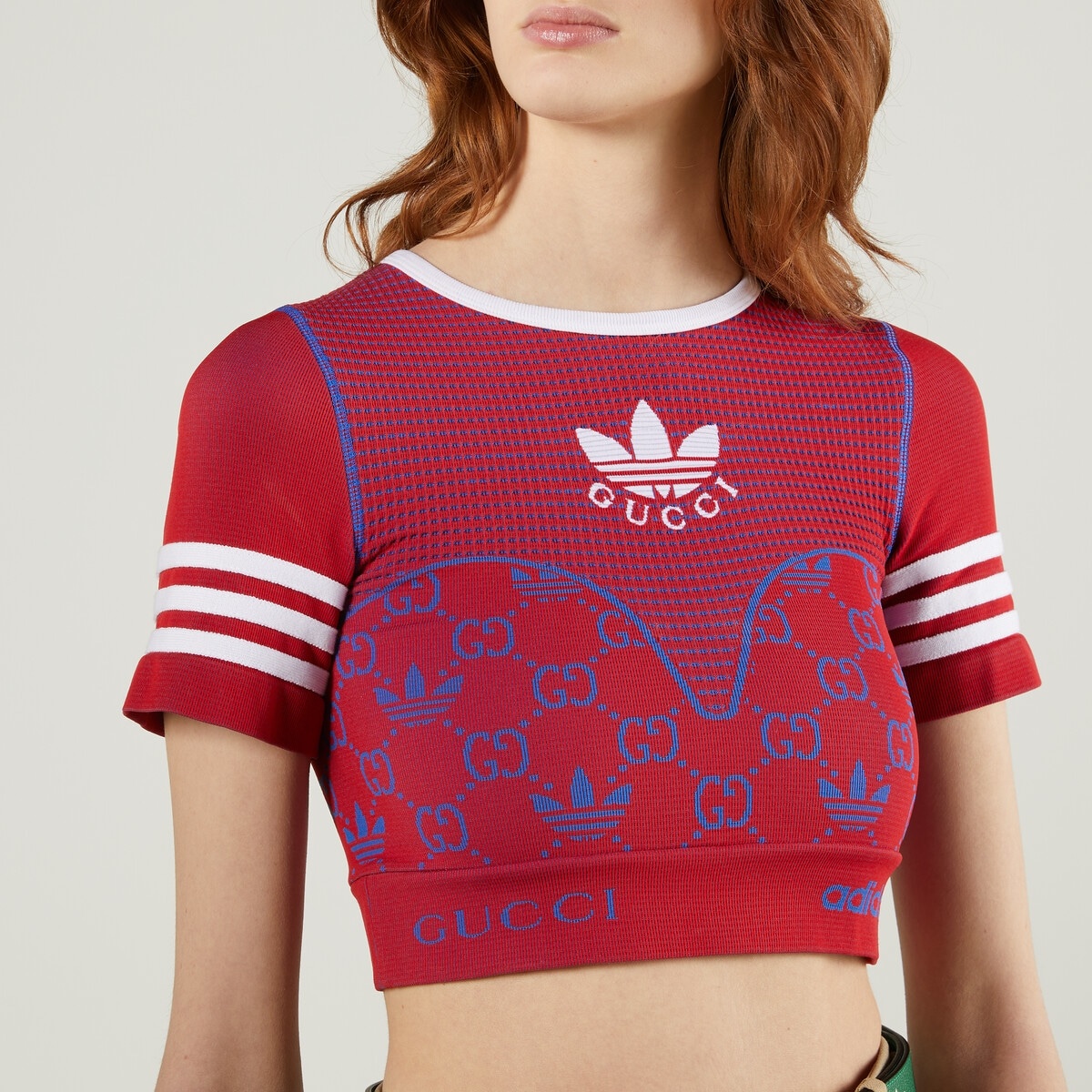 adidas x Gucci jersey cropped top - 3