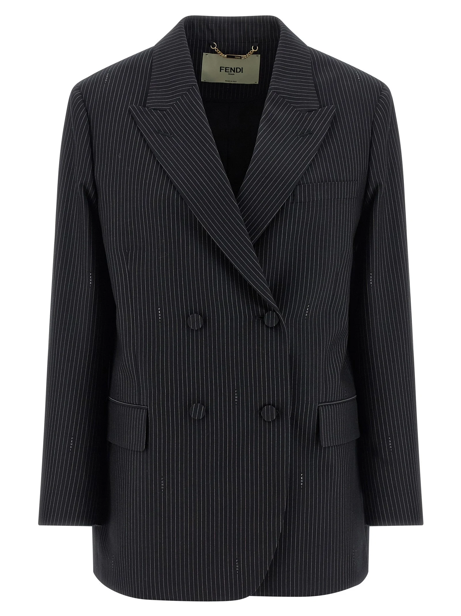 Fendi Women Pinstripe Wool Blazer - 1