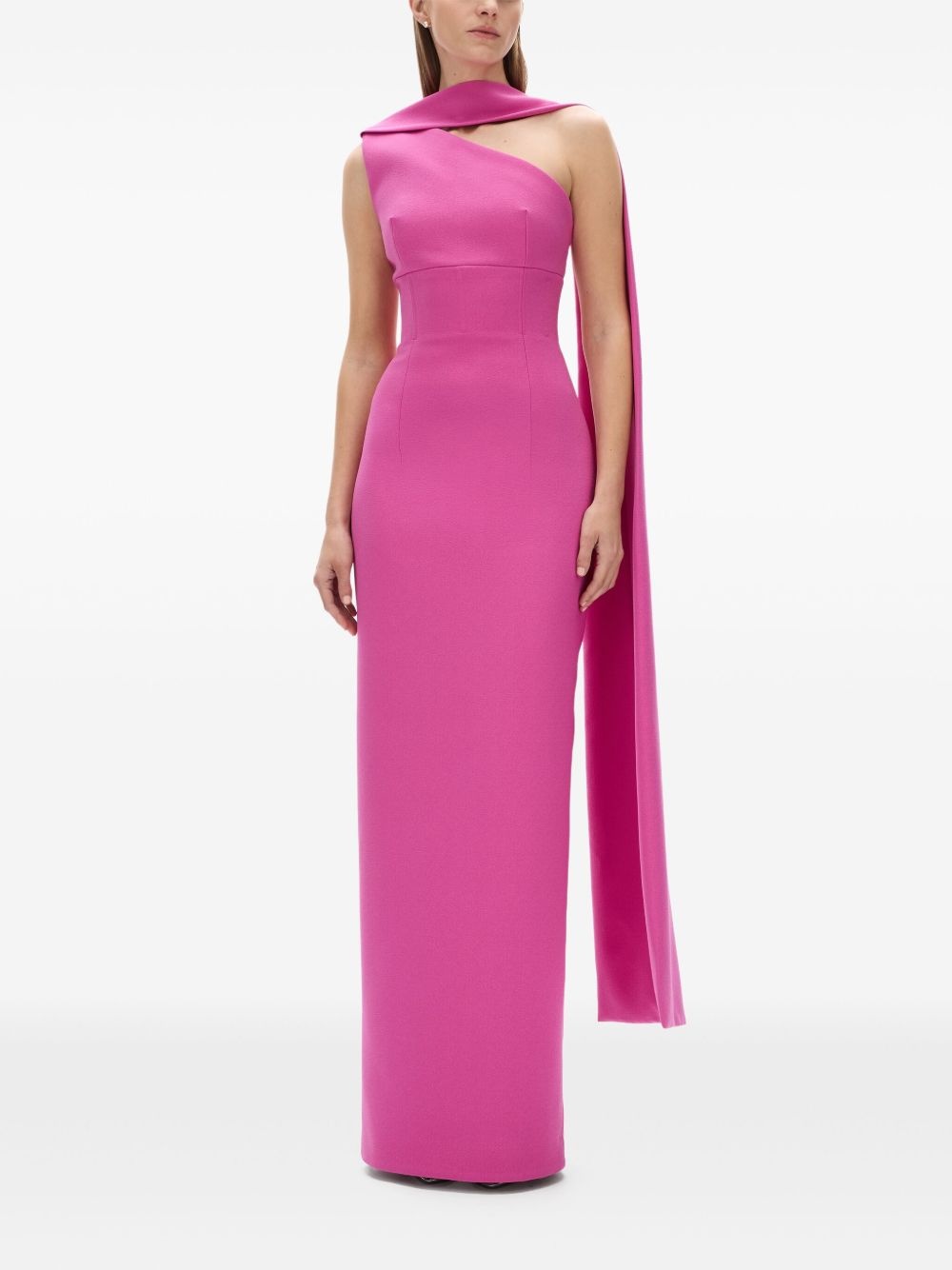 Clara asymmetrical cape-detail dress - 2