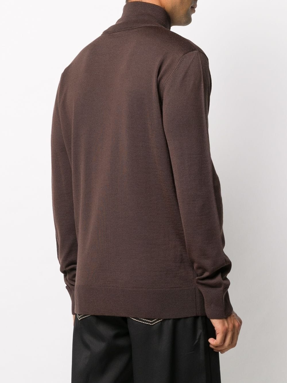 embroidered-logo roll neck jumper - 4