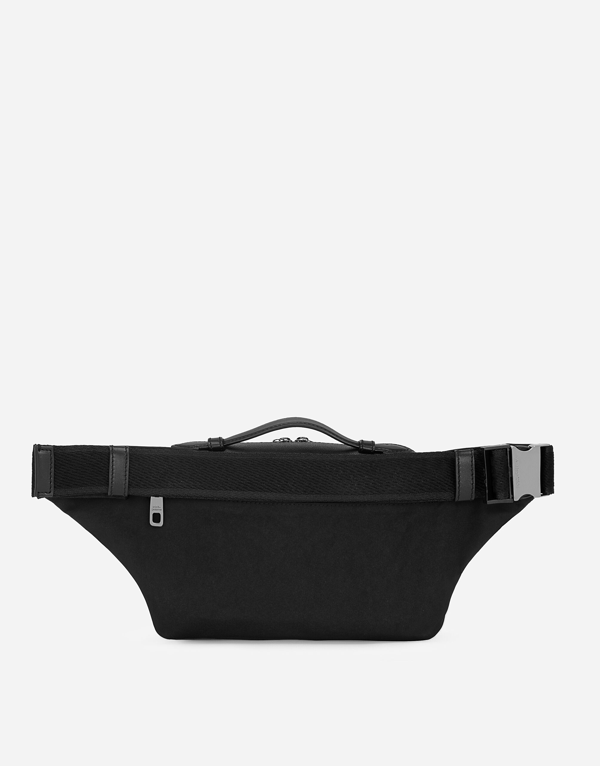 Grainy calfskin and nylon belt bag - 4