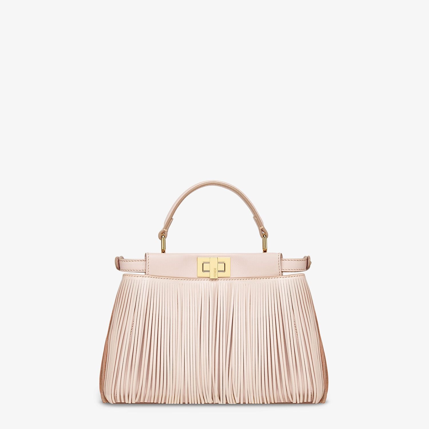 Pink leather bag with fringes - 3