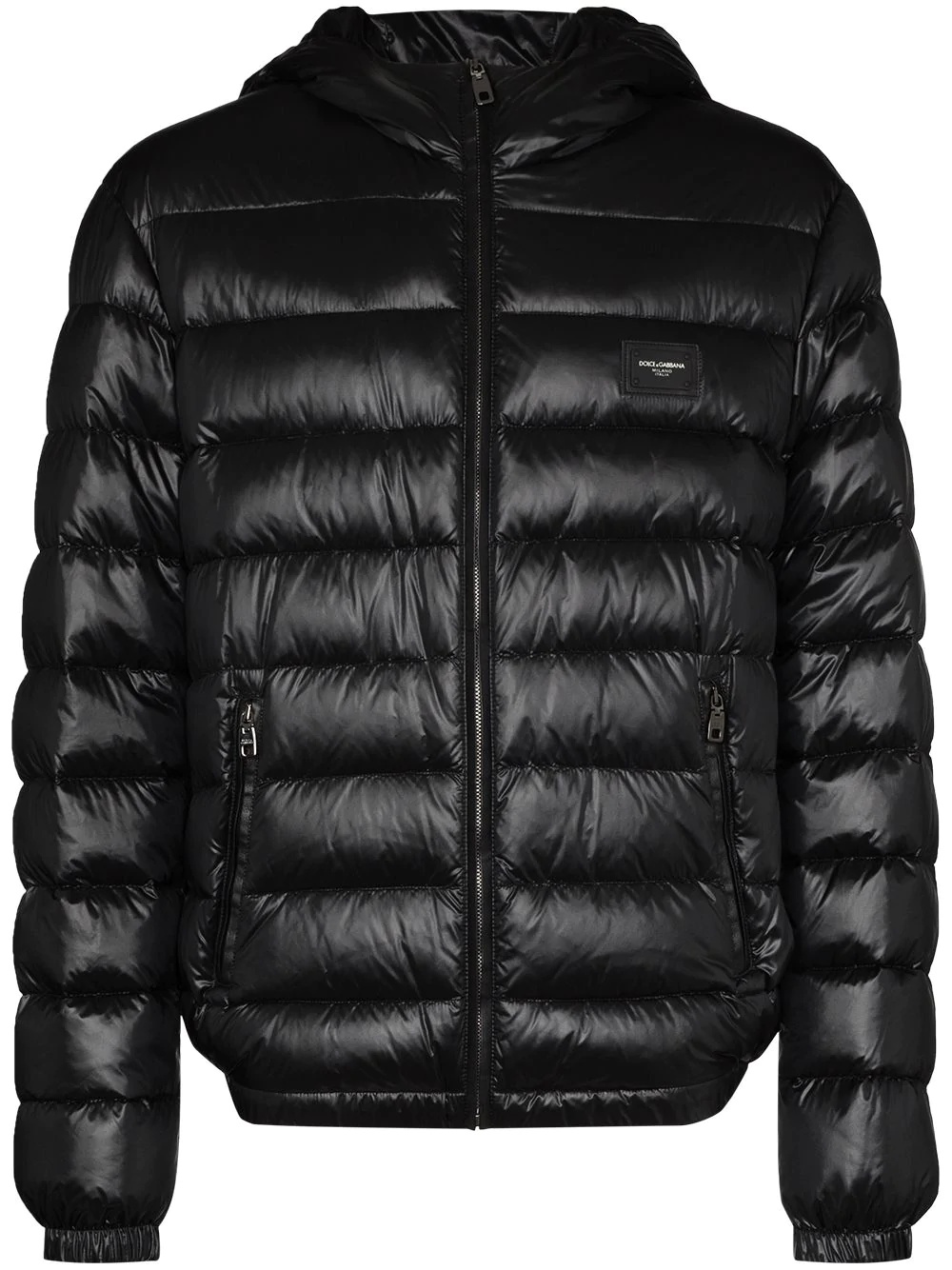 logo plaque puffer jacket - 1