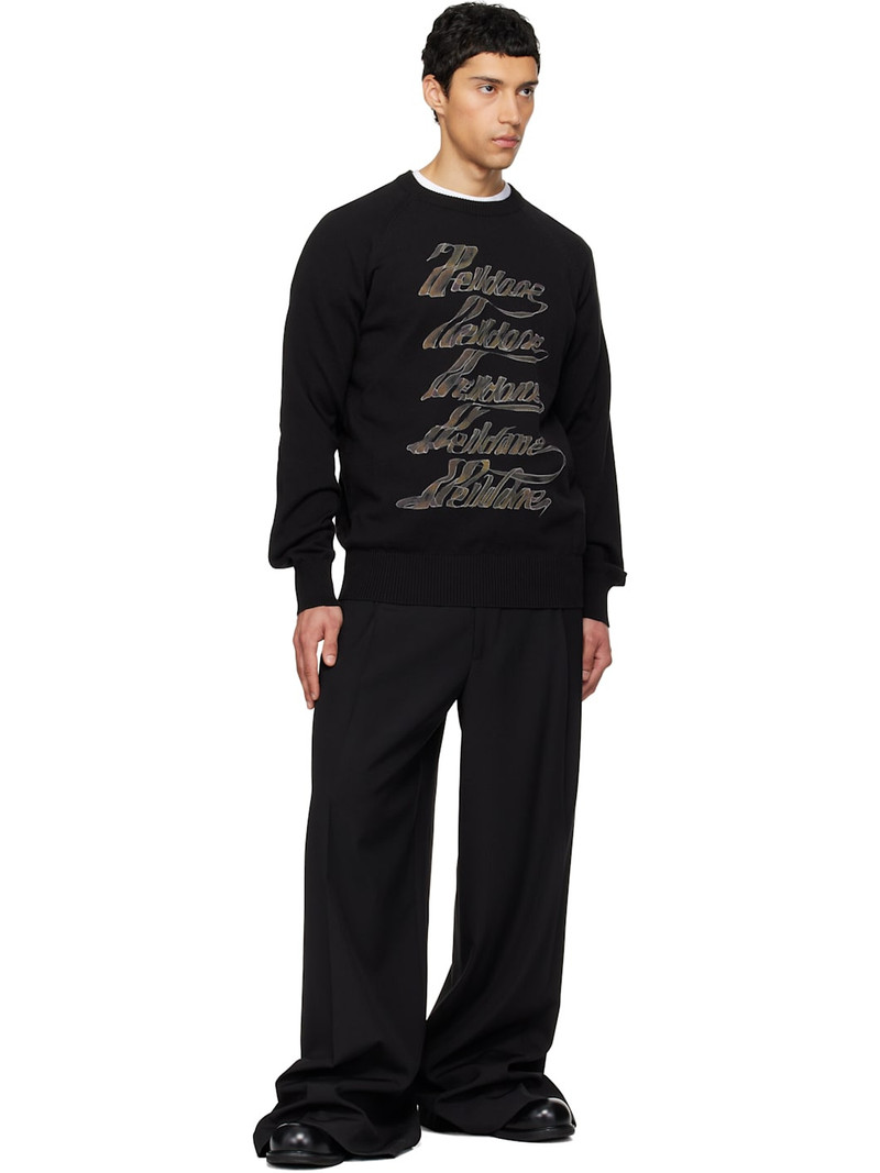 We11done Black 'WE11DONE' Multi-Logo Sweater outlook