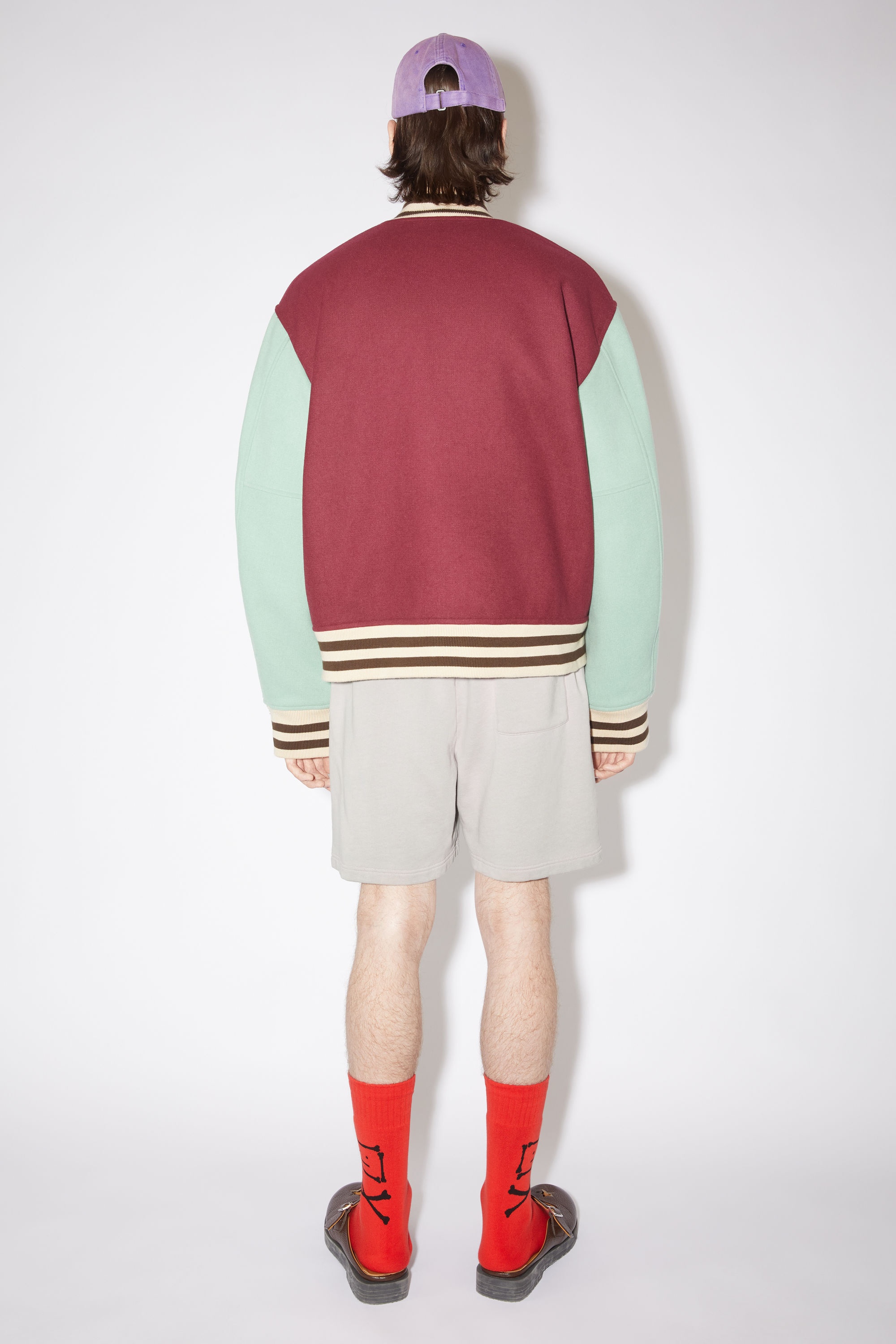 Wool blend jacket - Wine red - 3