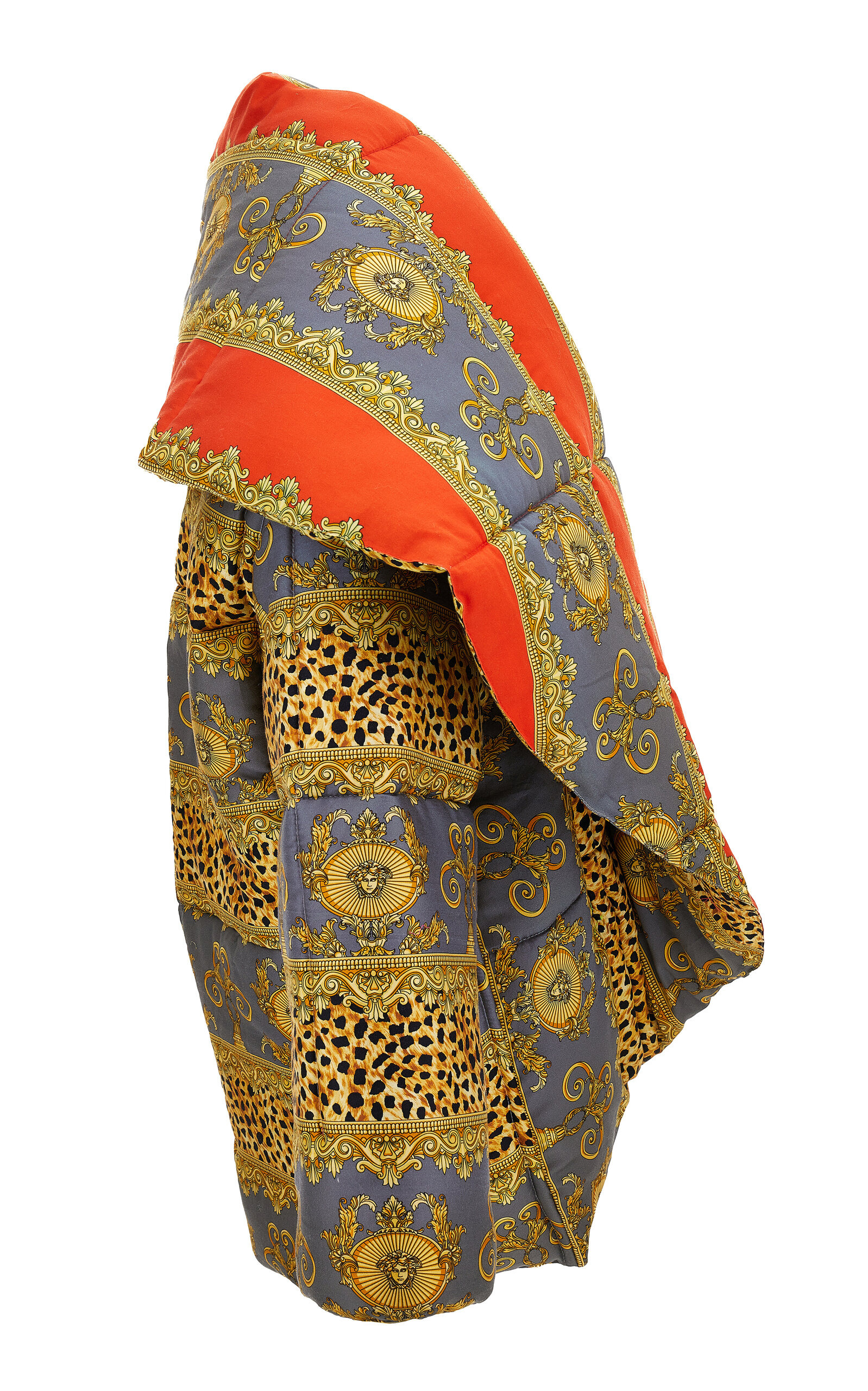 Printed Satin-Cotton Down Coat multi - 6
