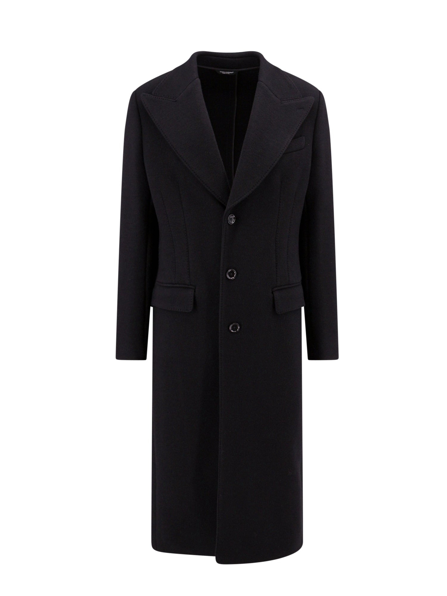 Virgin Wool Blend Flared Coat - 1
