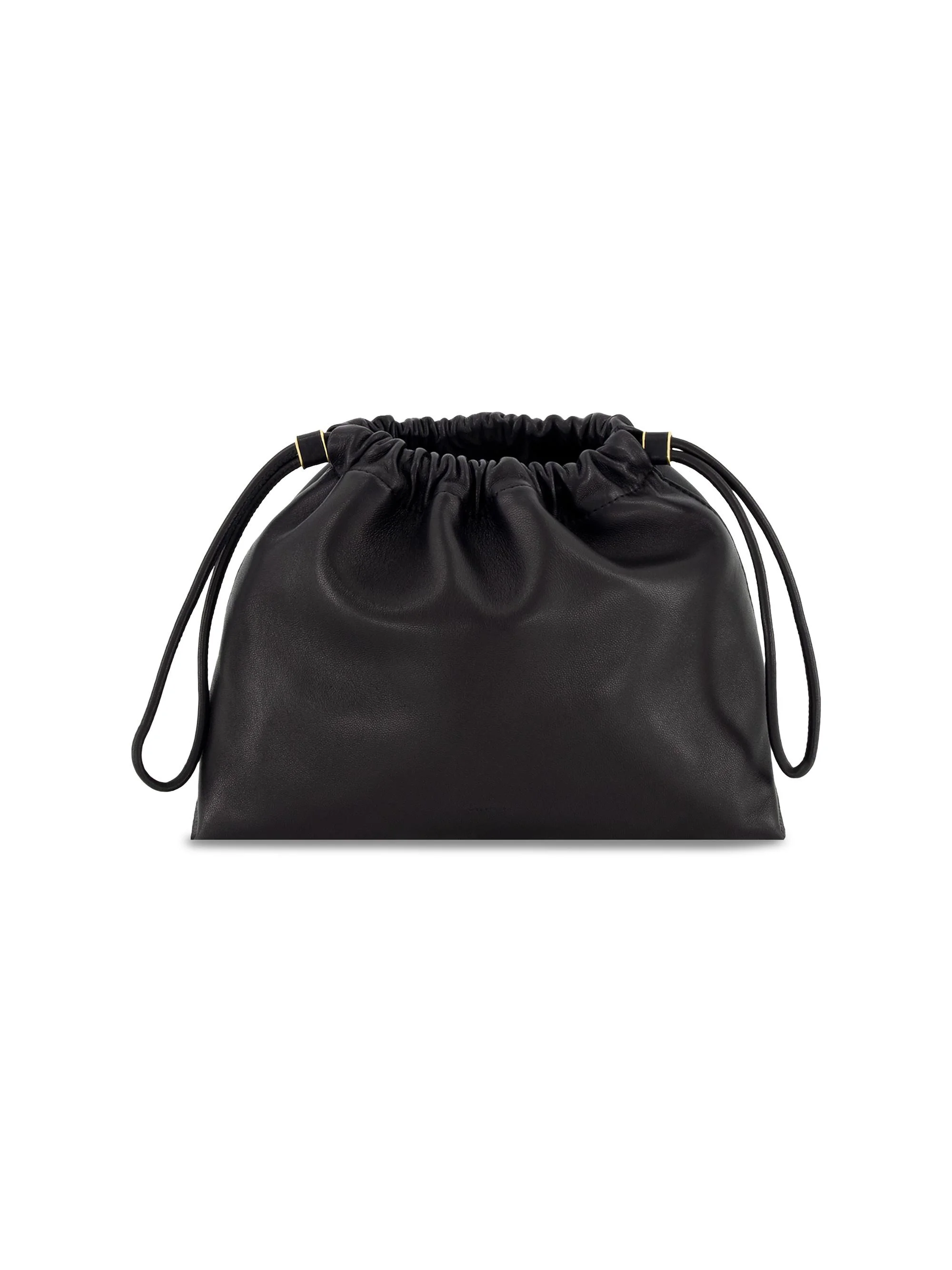 Women's Sarai Leather Drawstring Crossbody Bag - Black - 1