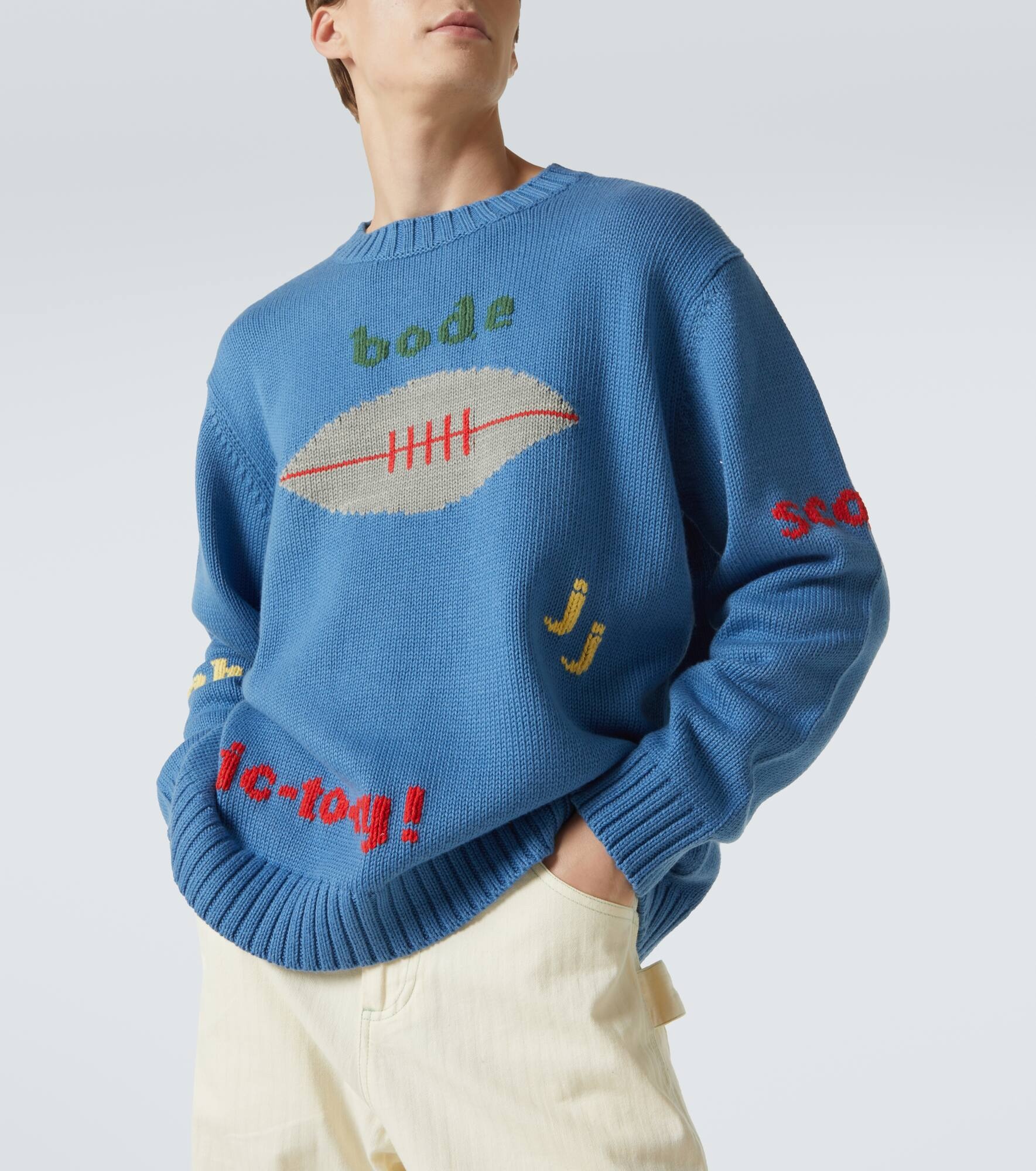 Spirit embroidered cotton and wool sweater - 5