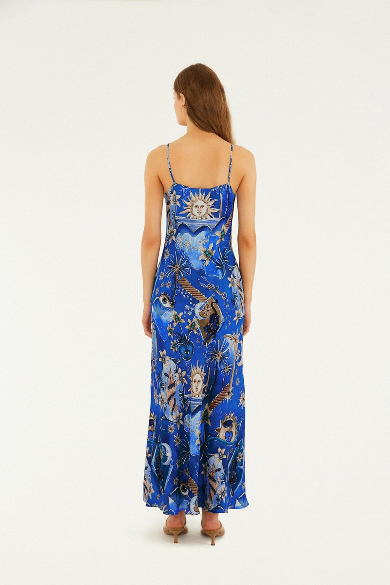 Blue Mystical Lenzing Ecovero Viscose Maxi Dress 3