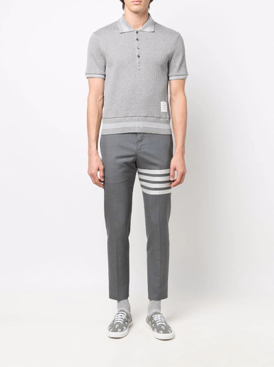 Thom Browne waffle-knit polo shirt outlook