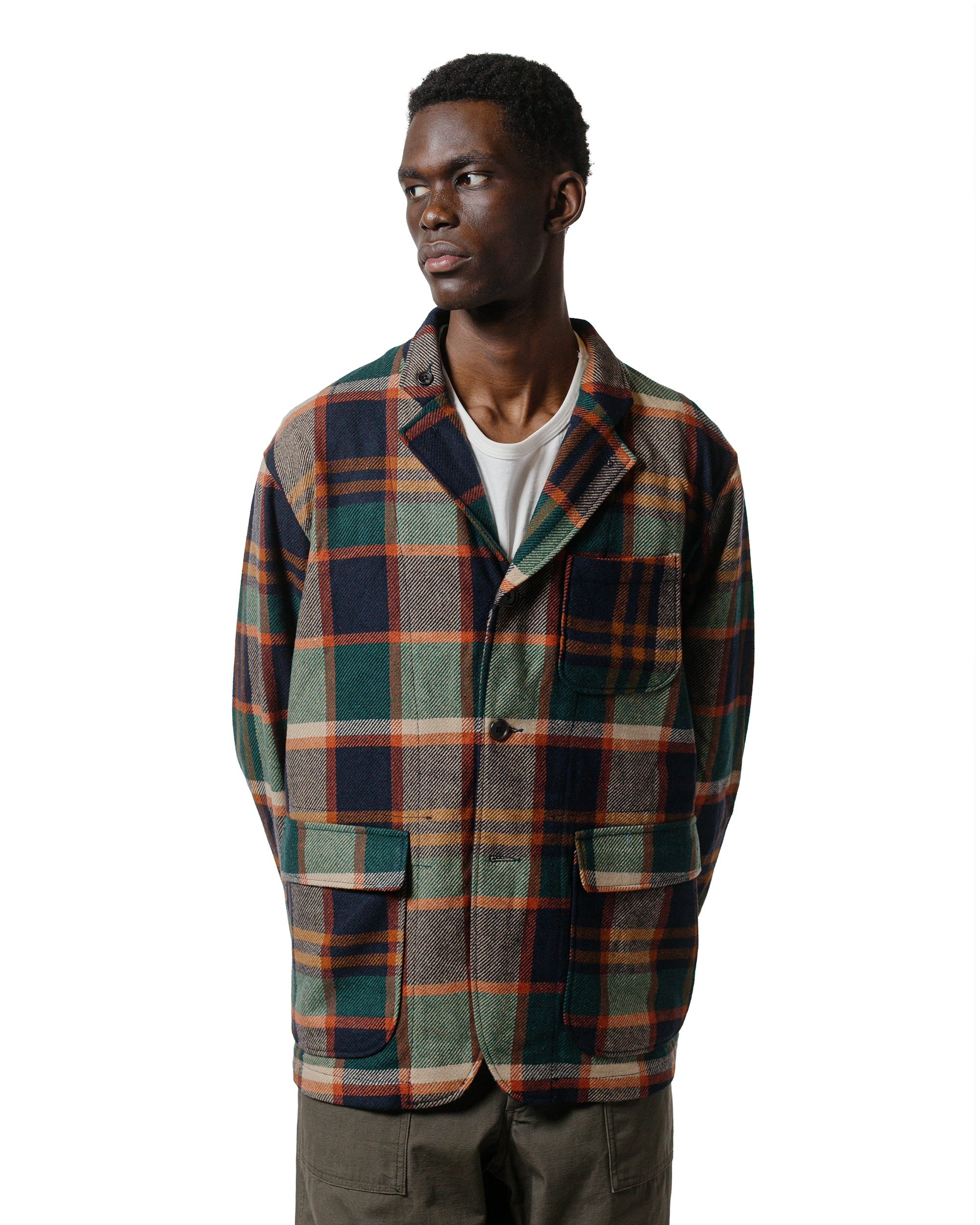 Loiter Jacket Navy/Brown Heavy Wool Plaid - 2