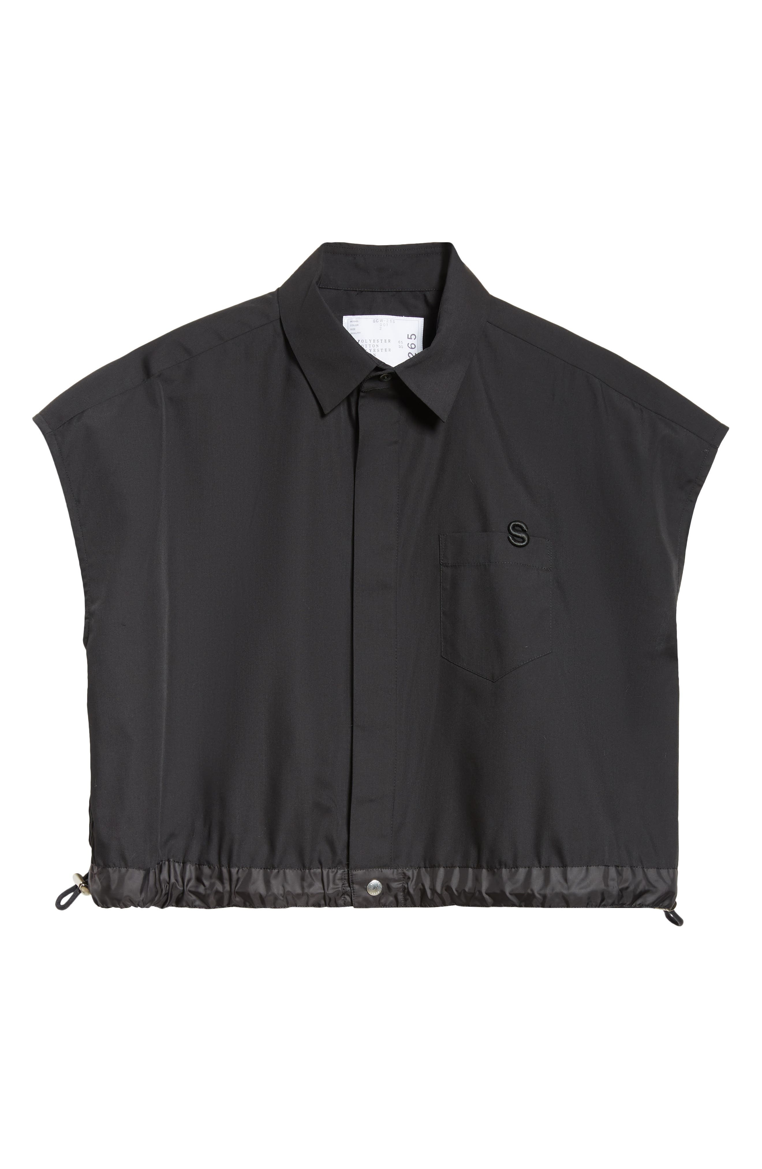 Sacai x Thomas Mason Mixed Media Top in Black 001 at Nordstrom - 6