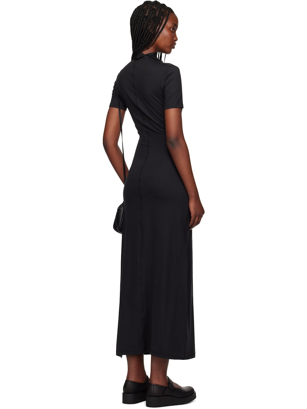 Black Fitted Closure Maxi Dress - 3