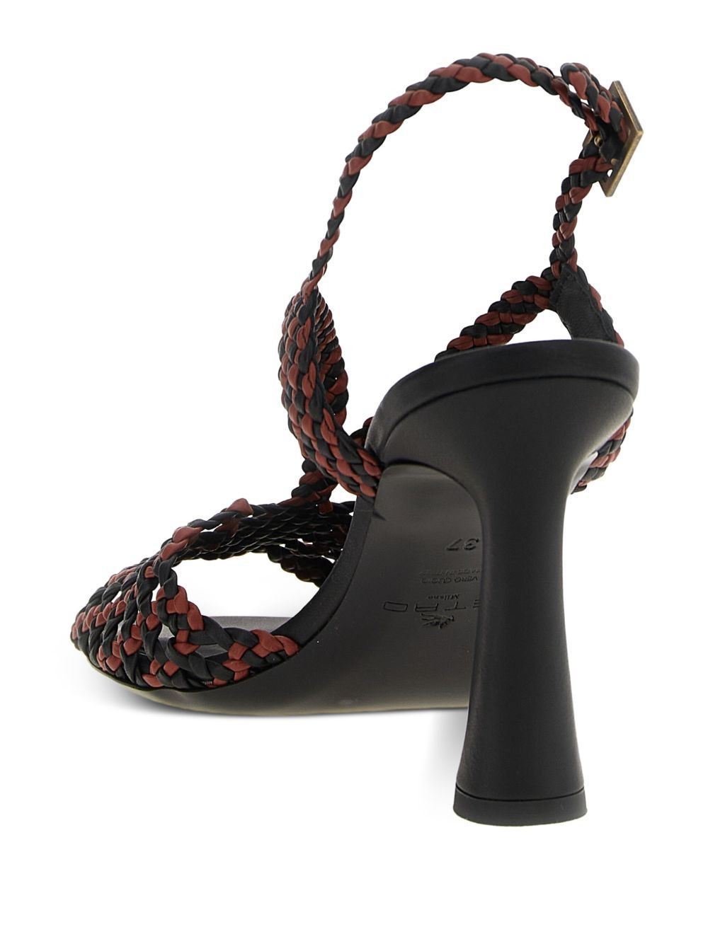 woven two-tone leather sandals - 4
