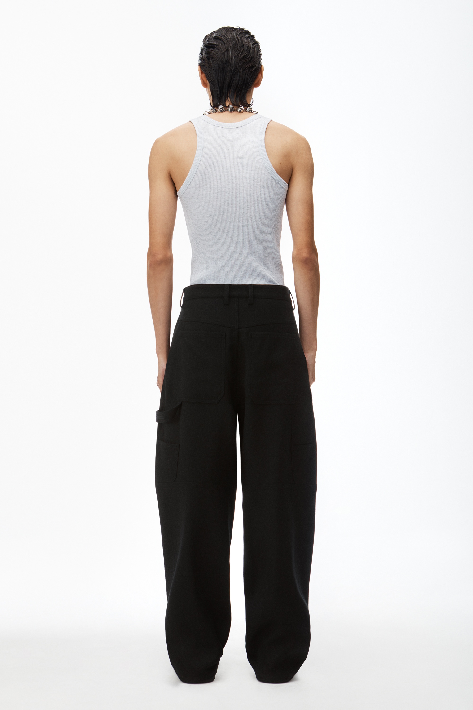 engineered carpenter pants in wool - 4