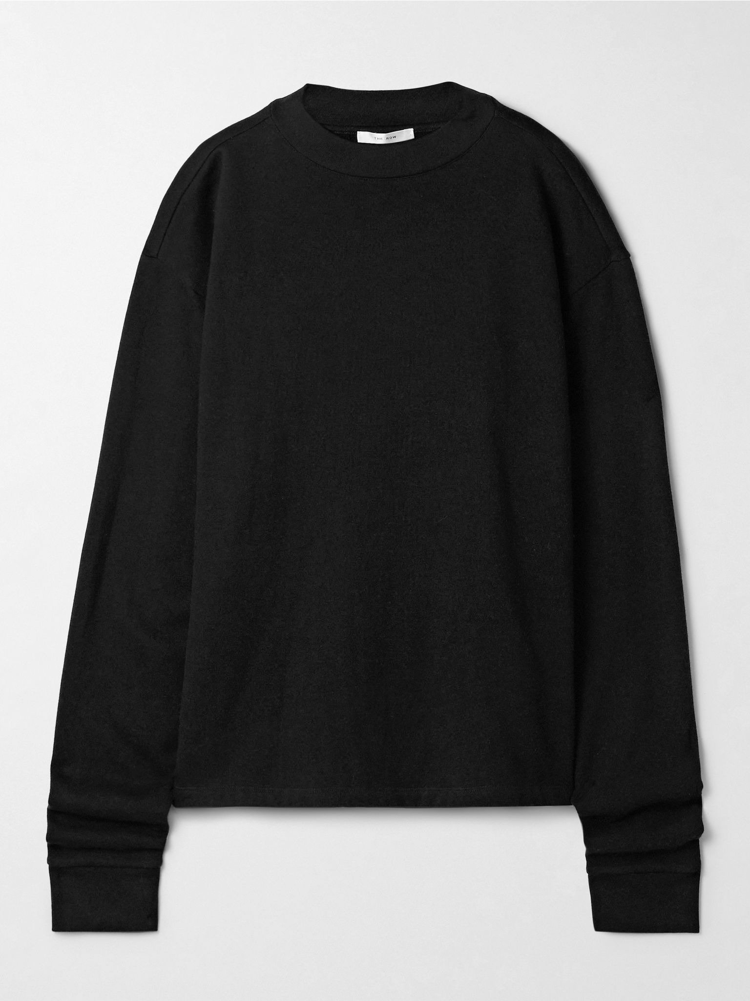 Amira cotton and cashmere-blend jersey sweater Black - 1