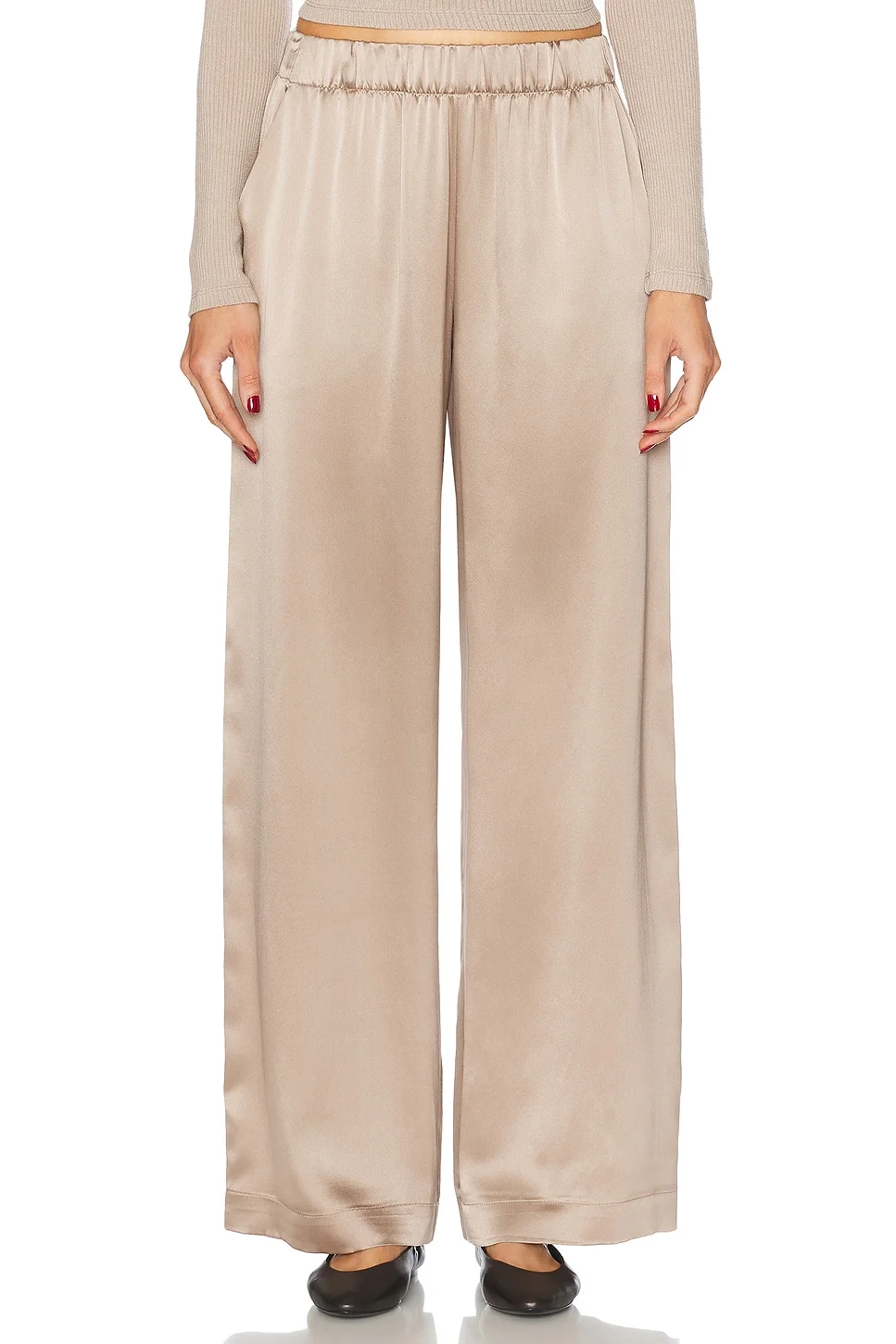Brynn High Rise Pull On Wide Leg Pant - 1