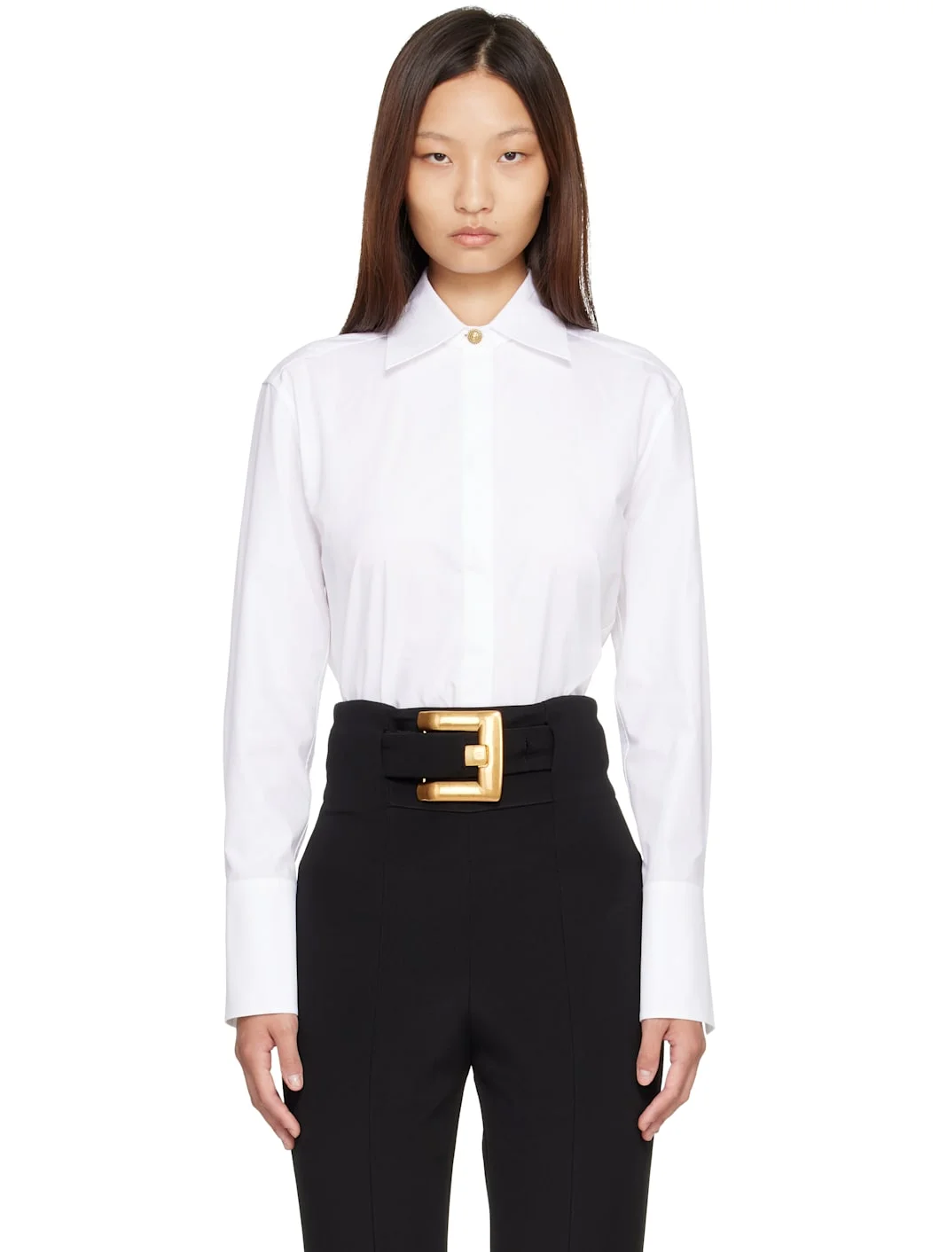 White Cotton Poplin Shirt - 1