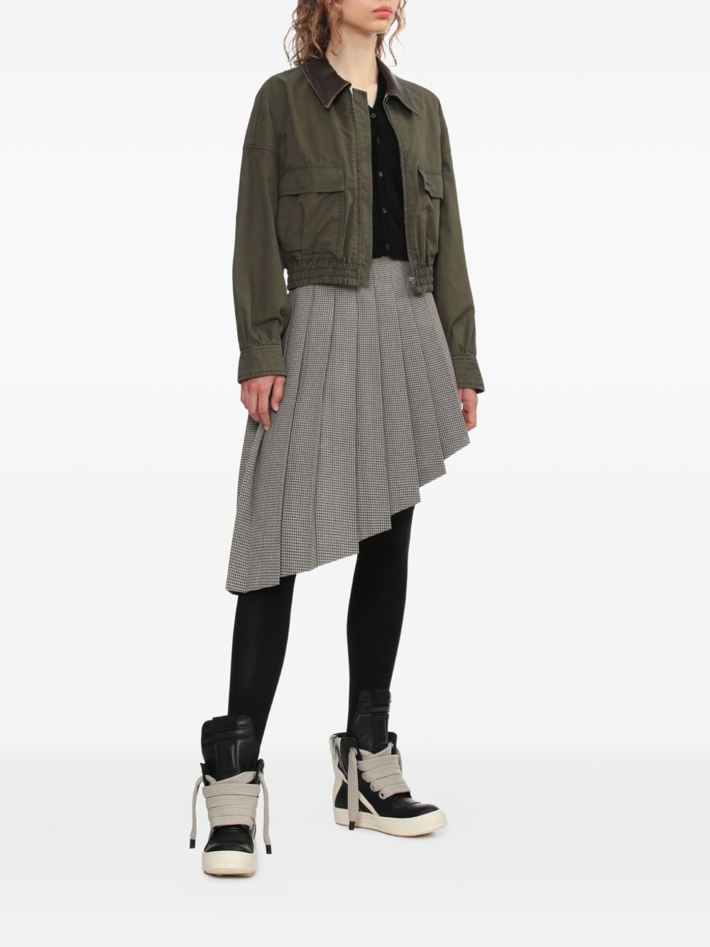 pleated asymmetric skirt - 2