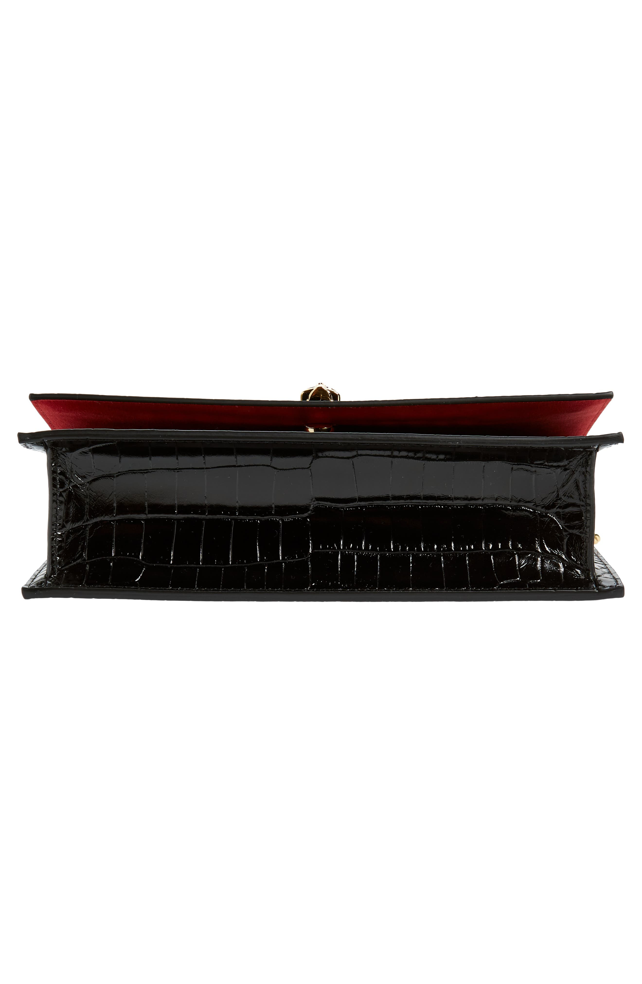 Medium Skull Croc Embossed Leather Crossbody Bag - 7