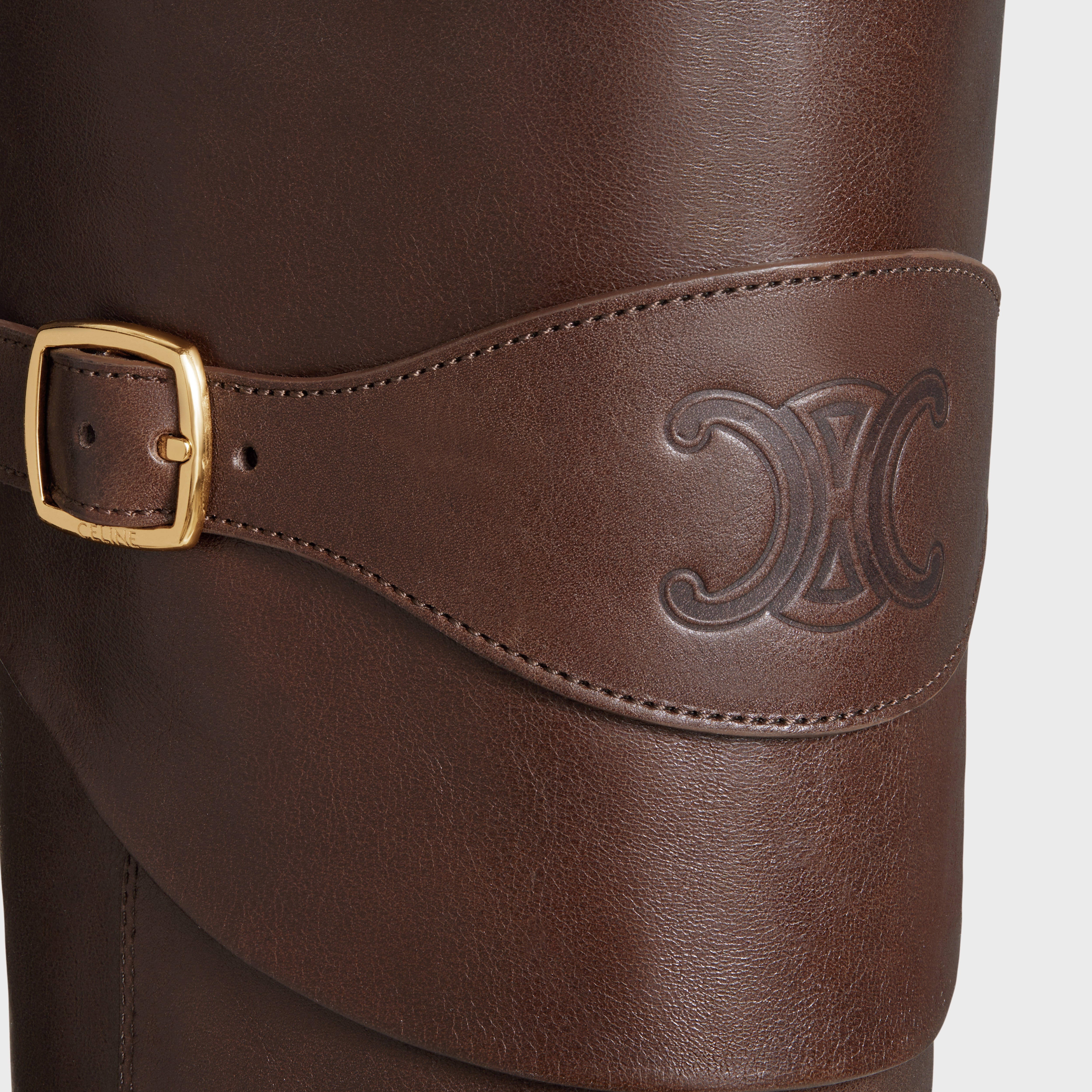 ロングブーツ Celine Riding Boot With Triomphe Celine Wiltern In Calfskin Women's Les bottes Celine Triomphe high boot in patent